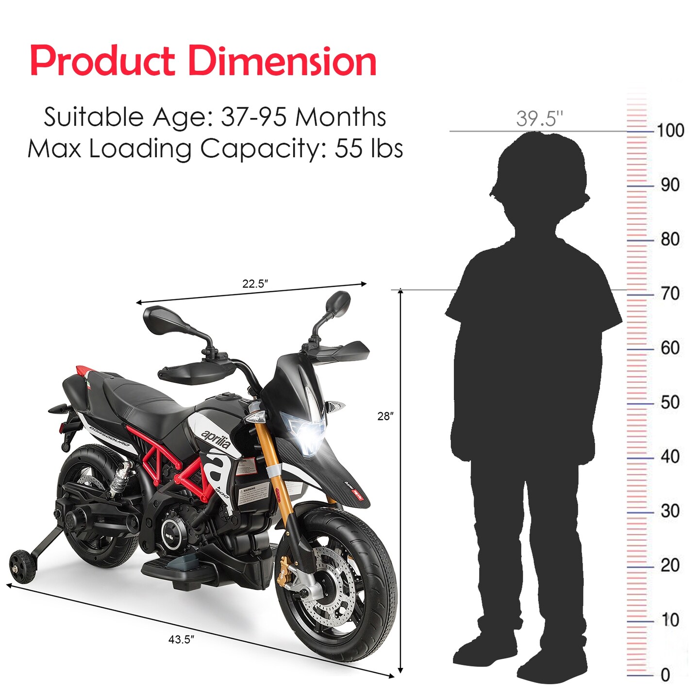 12V Kids Ride-On Motorcycle with Music Device and USB Port Perfect as Birthday or Christmas Gift