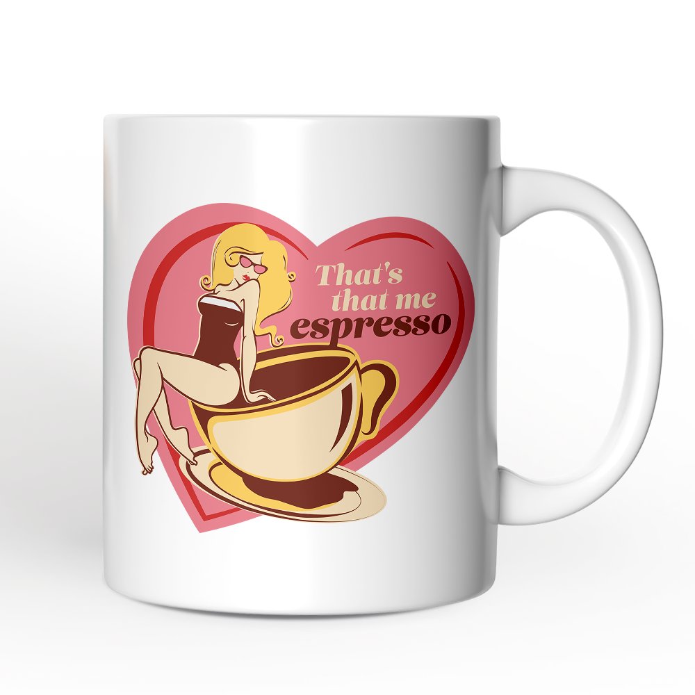 That’s That Me Expresso Retro Mug, Pinup Girl Anti-Valentine Gift