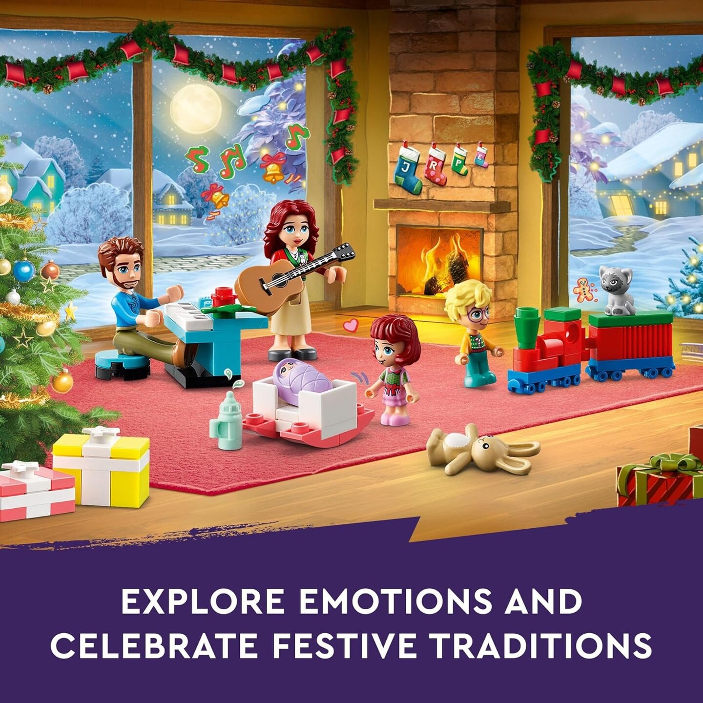 Friends 2024 Advent Calendar, Christmas Toy with 5 Characters and 3 Animals Included, Kids Building Kit for Girls and Boys Ages 6 and Up, Christmas Countdown Themed Gift Idea