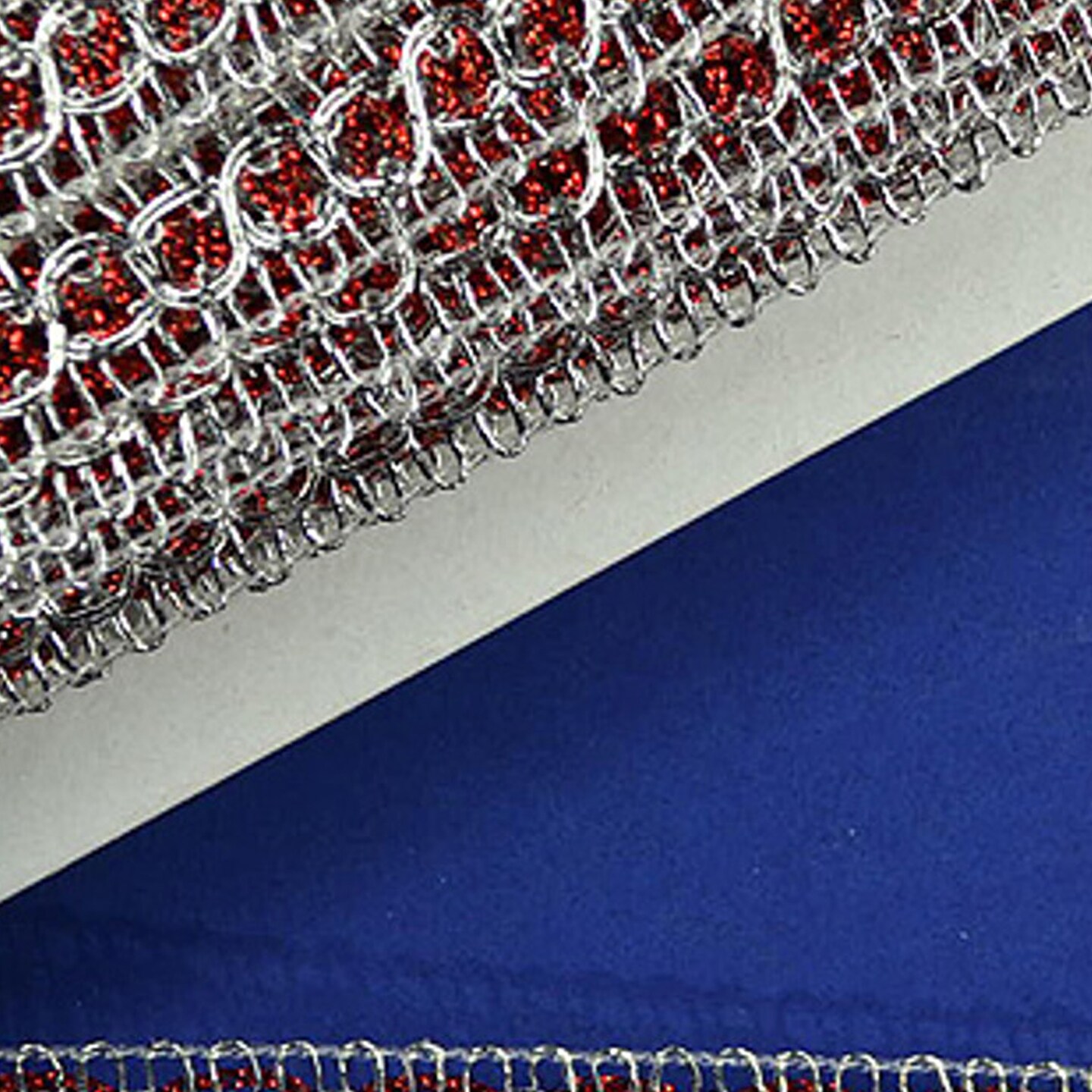 3/8&#x22; x 15 Yards Red with Silver Trim 5 Packs Metallic Chain Braid Trim