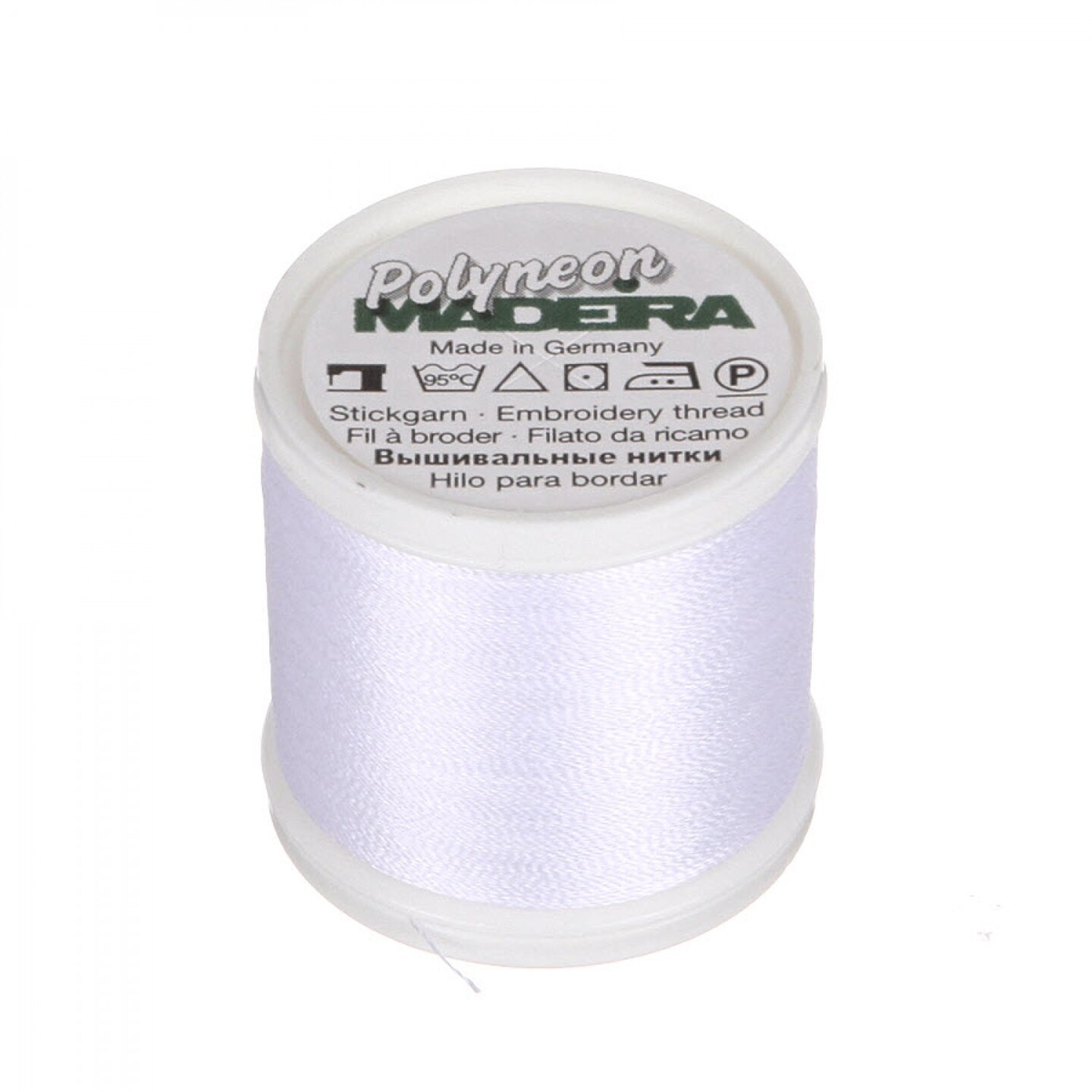 Polyneon Machine Embroidery Thread -- 440 yards spool -- Super White Color, Ref. #1801 by Madeira®