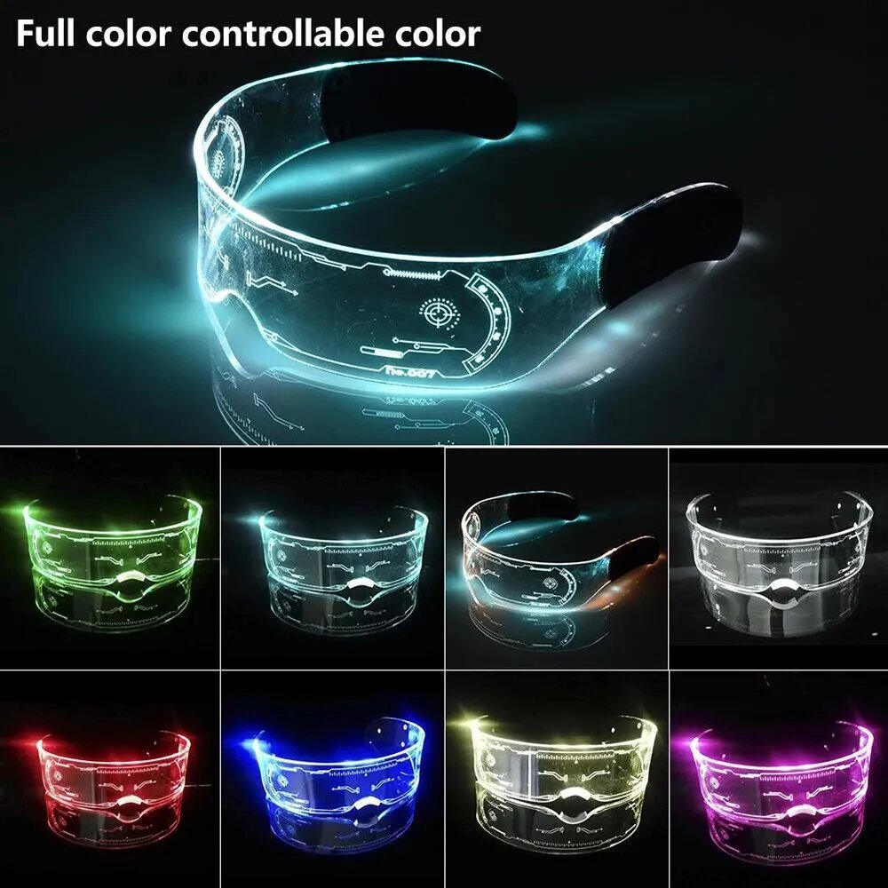 Kitcheniva Halloween 7 Color LED Flashing Light Up Visor Glasses