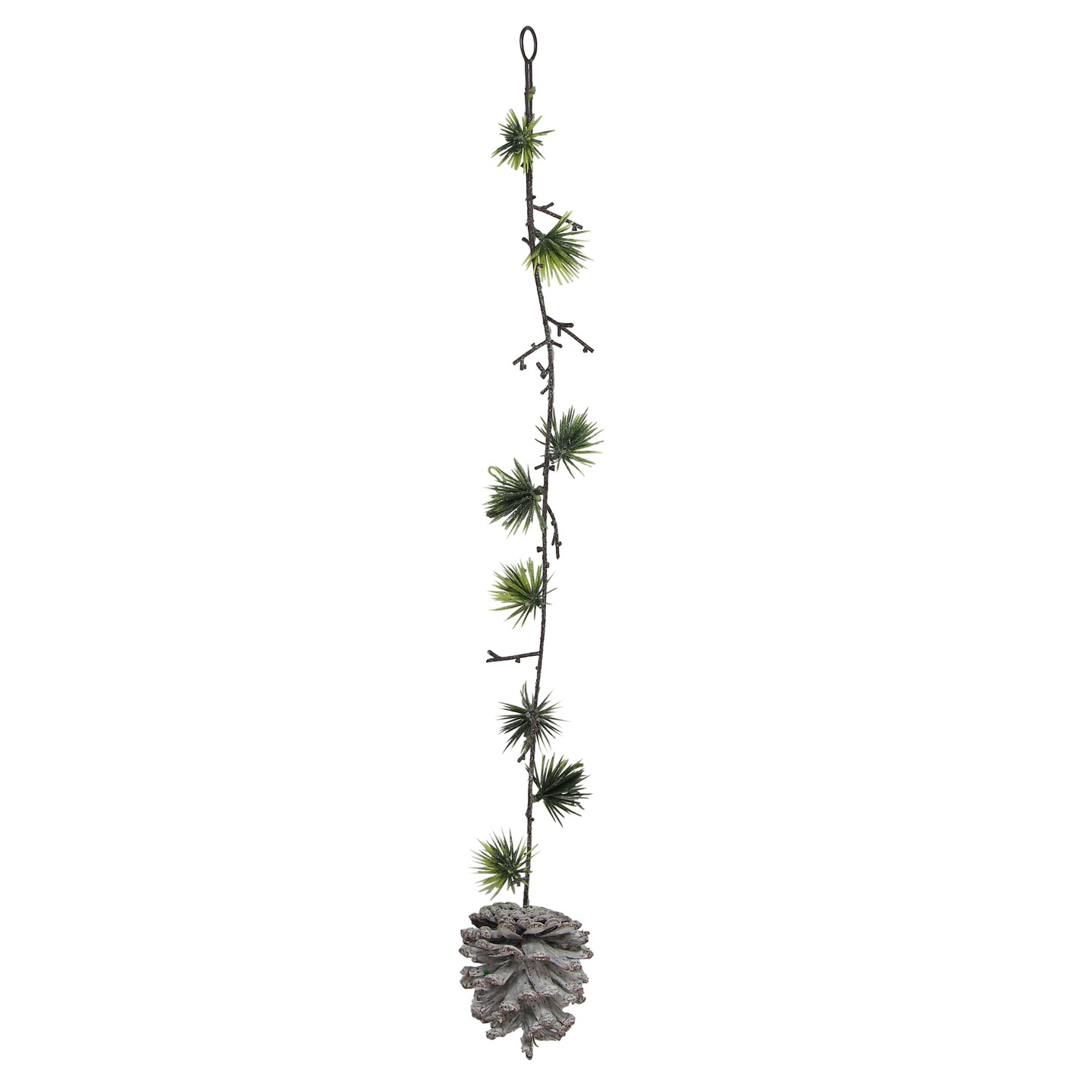 Northlight 20&#x22; Gray and Green Mini Pine Needle Hanging Artificial Spray