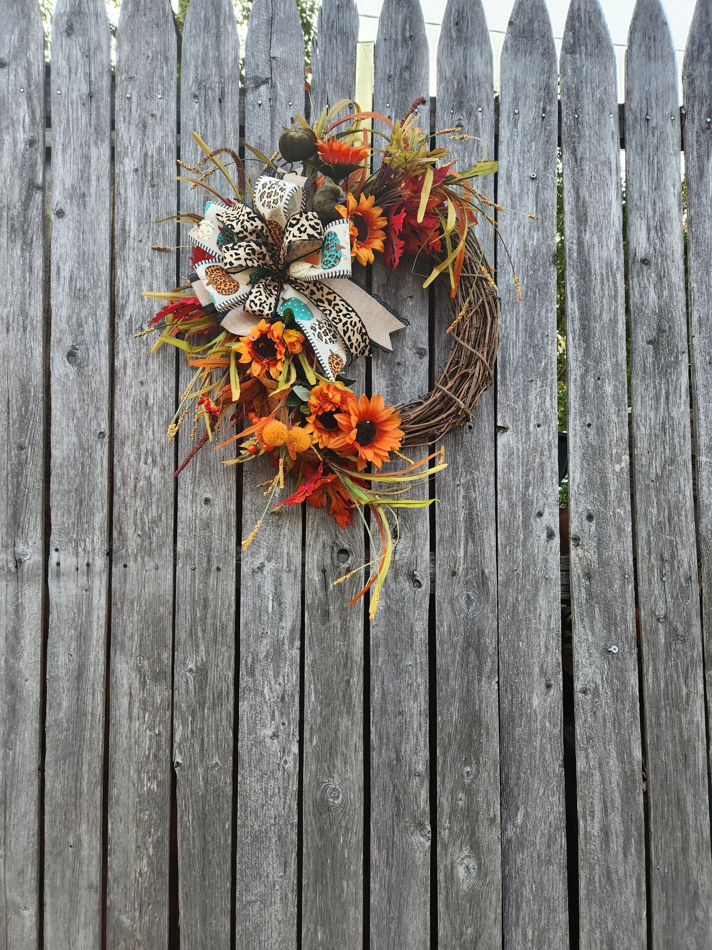 Fall Red and Orange Sunflower wreath for front door, Autumn Floral Grapevine Wreath for Door, Friends wreath shops for front door, pumpkin wreath,