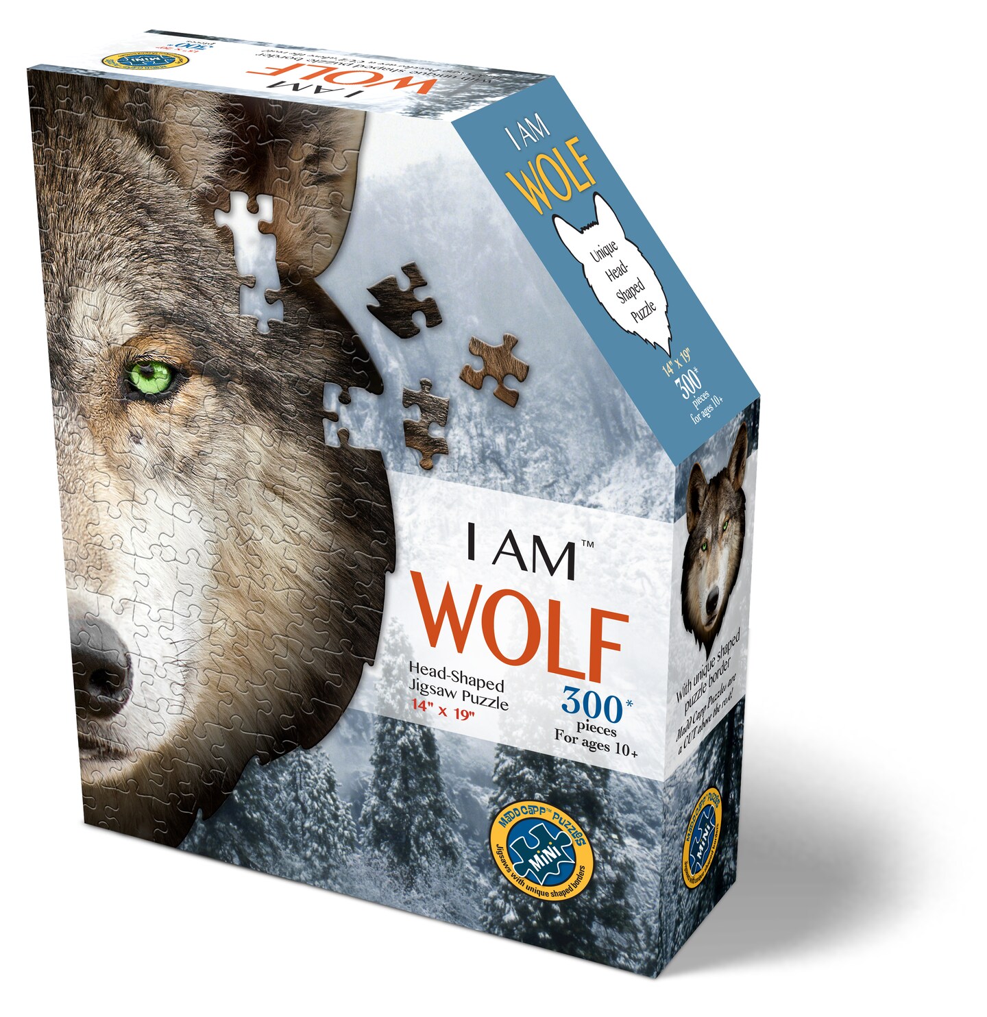 Madd Capp Puzzles - I AM Wolf - 300 Pieces - Animal Shaped Jigsaw Puzzle