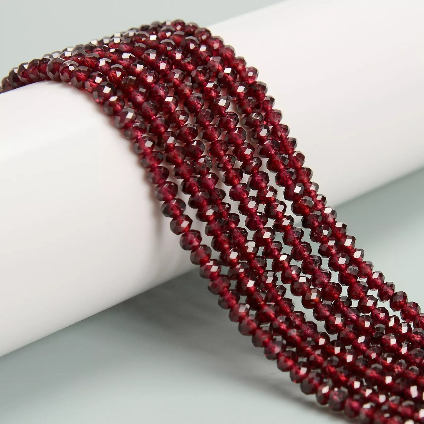 Natural Red Garnet Faceted Rondelle Beads Size 2.5x4mm 15.5&#x27;&#x27; Strand