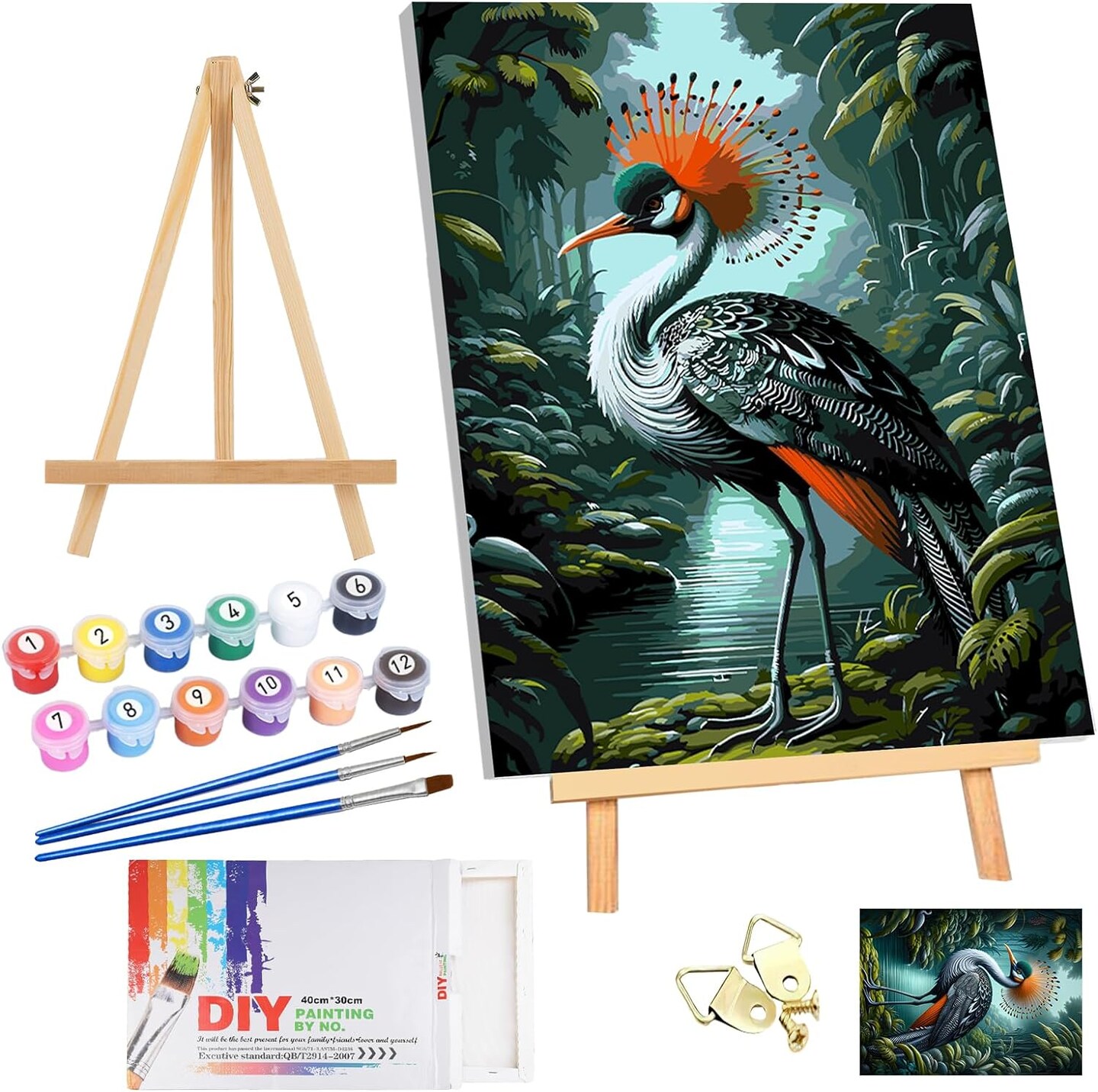 Framed and Easel Paint by Numbers Kit for Adults