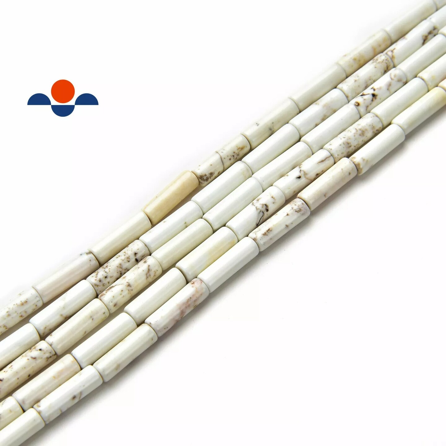 White Turquoise Round Tube Beads Size 4x13mm 15.5&#x22; Strand