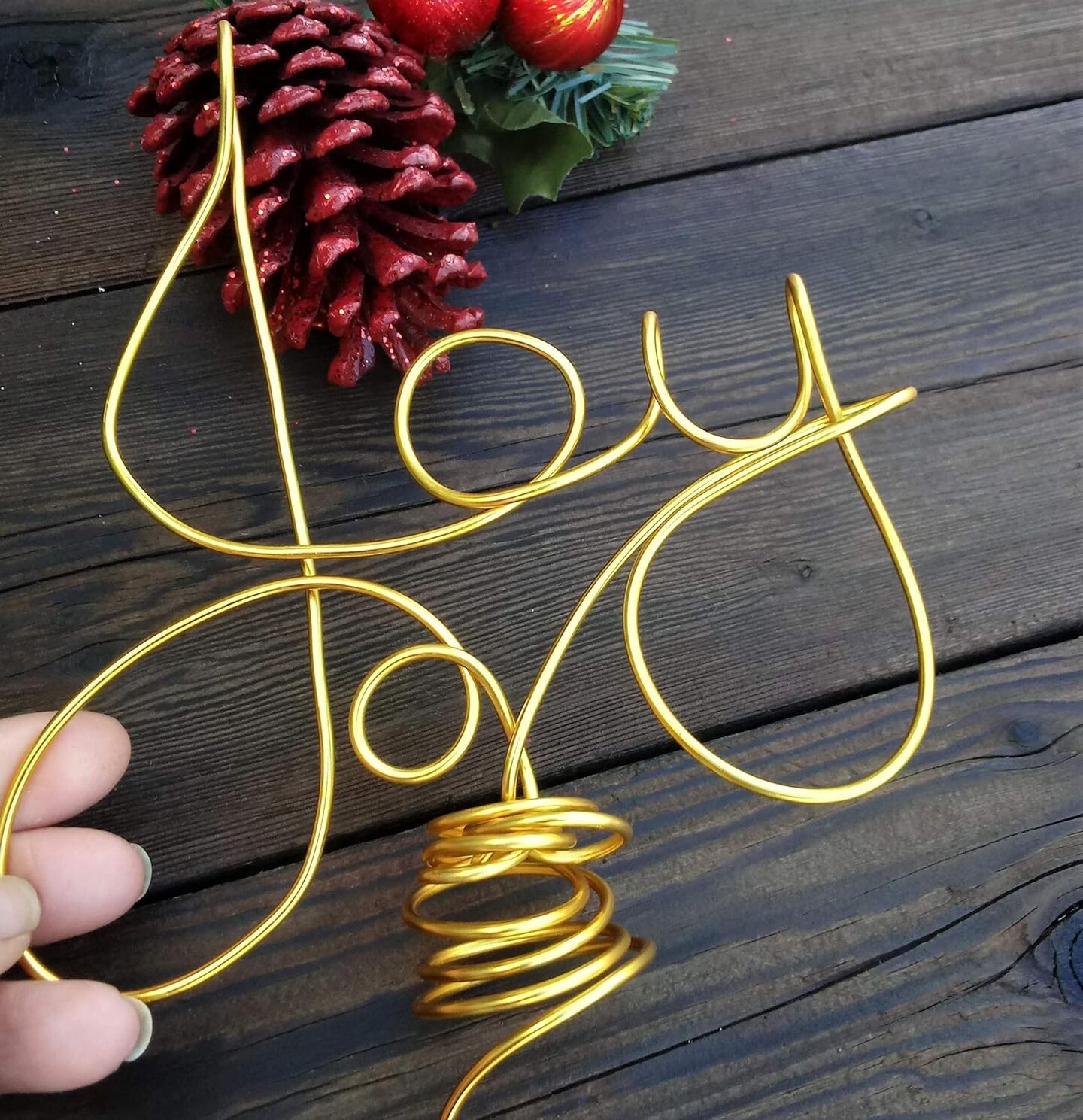 Joy Christmas Tree Topper with Color Options - Gold, Silver, Red and ...