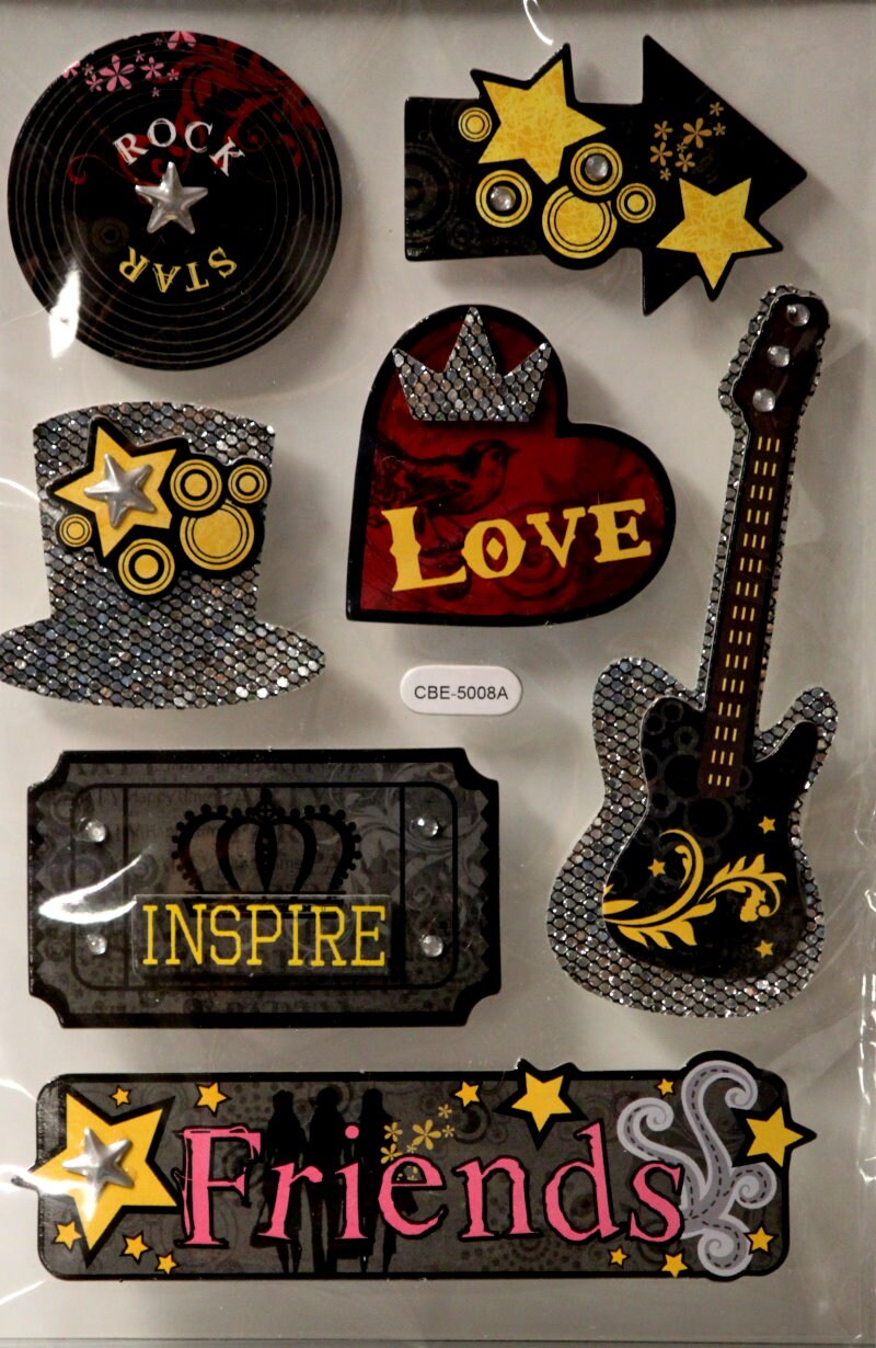 Designer Rock Star Dimensional Stickers