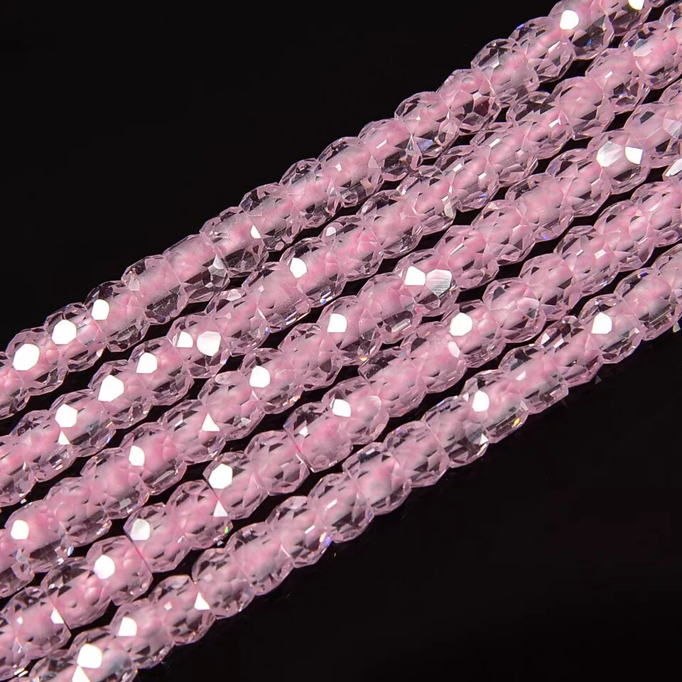 Pink Cubic Zirconia Faceted Rondelle Beads Size 2x3mm 15.5&#x27;&#x27; Strand