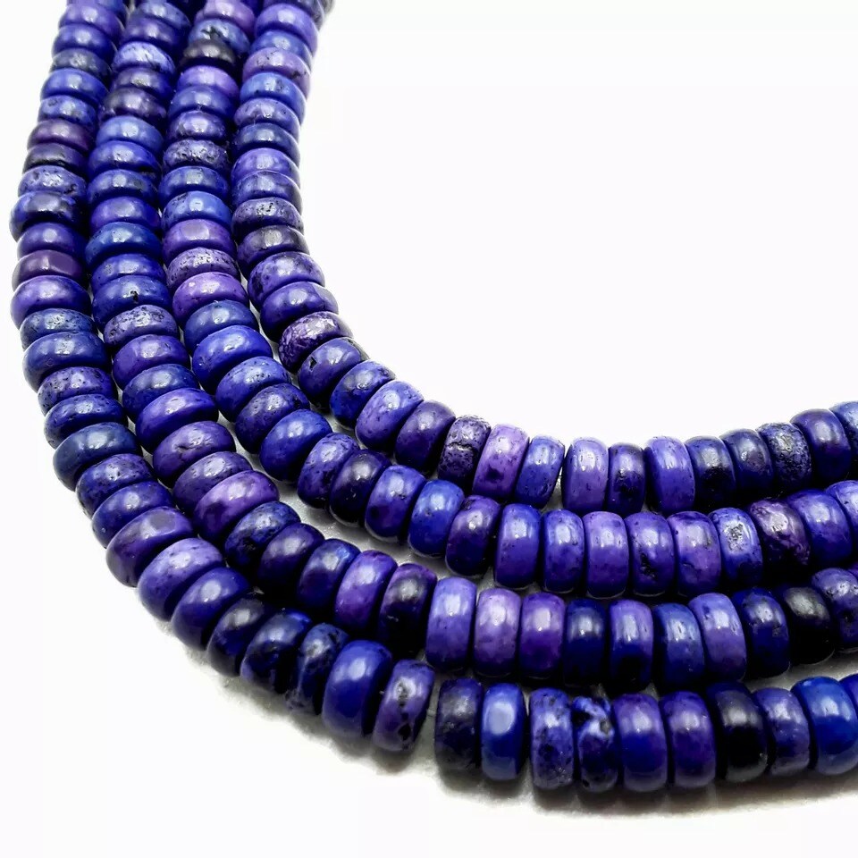 Royal Blue Magnesite Turquoise Rondelle Beads Size 3x8mm 15.5&#x27;&#x27; Strand