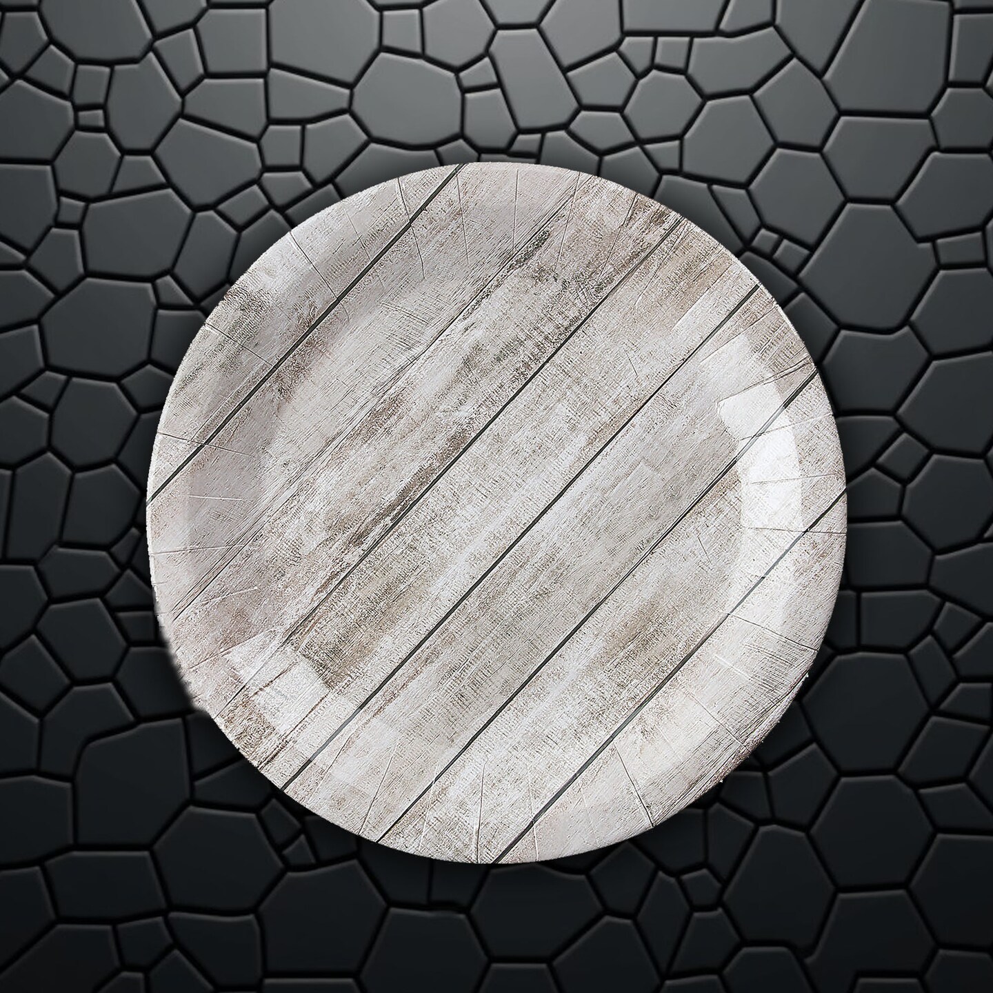 8 Ct. Shiplap Rustic Party Paper Dinner Plates 9" Disposable Chic Rustic Tableware