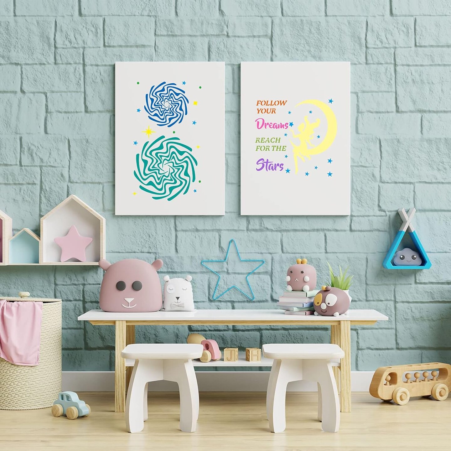 18 Pieces Moon and Star Stencil