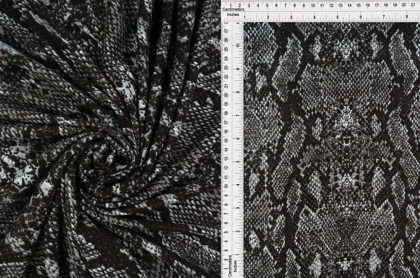 1 Yard DTY Brushed Snake Skin Print Stretch Knit Fabric 96% Polyester and 4% Spandex 58/60" Width