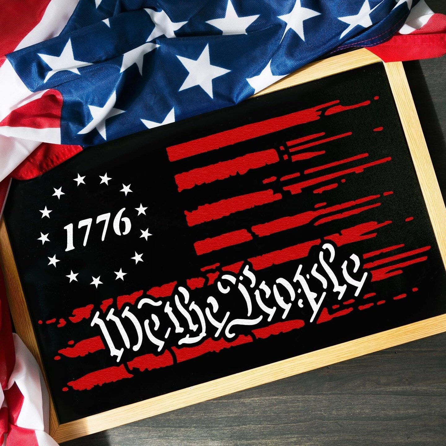 American Flag Stencil, 50 Star Stencils 13 Stars 1776 Templates (Small)