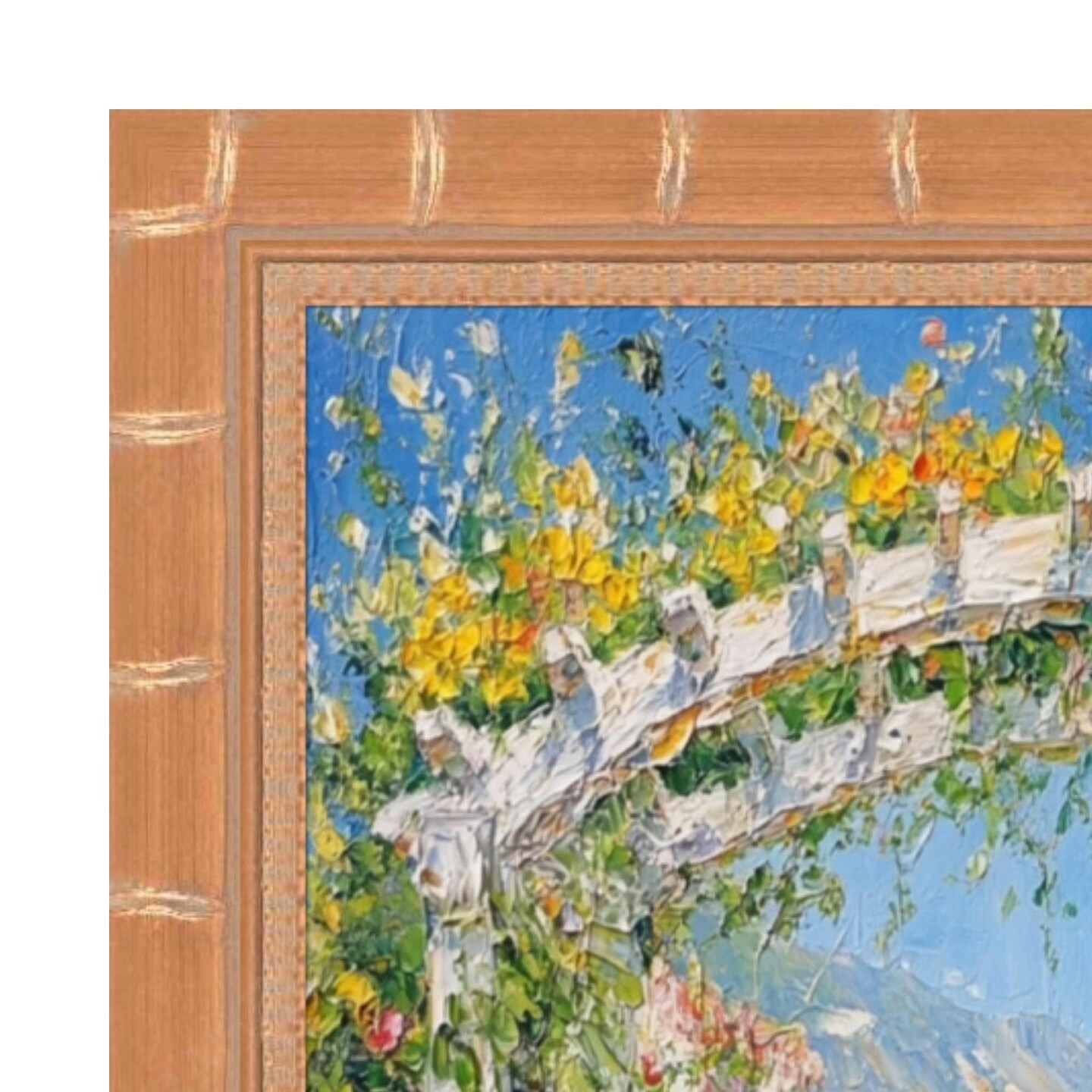 Boho Gold Bamboo Wood Picture Frame 16x24 frame