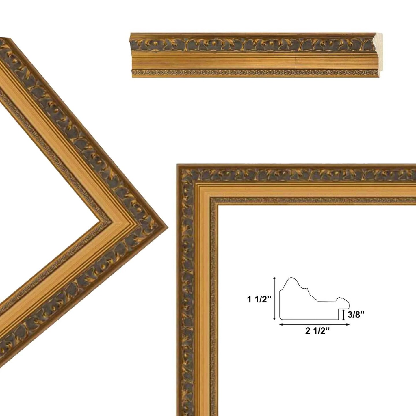 Wide Roman Gold Ornate Picture Frame 11x16 frame