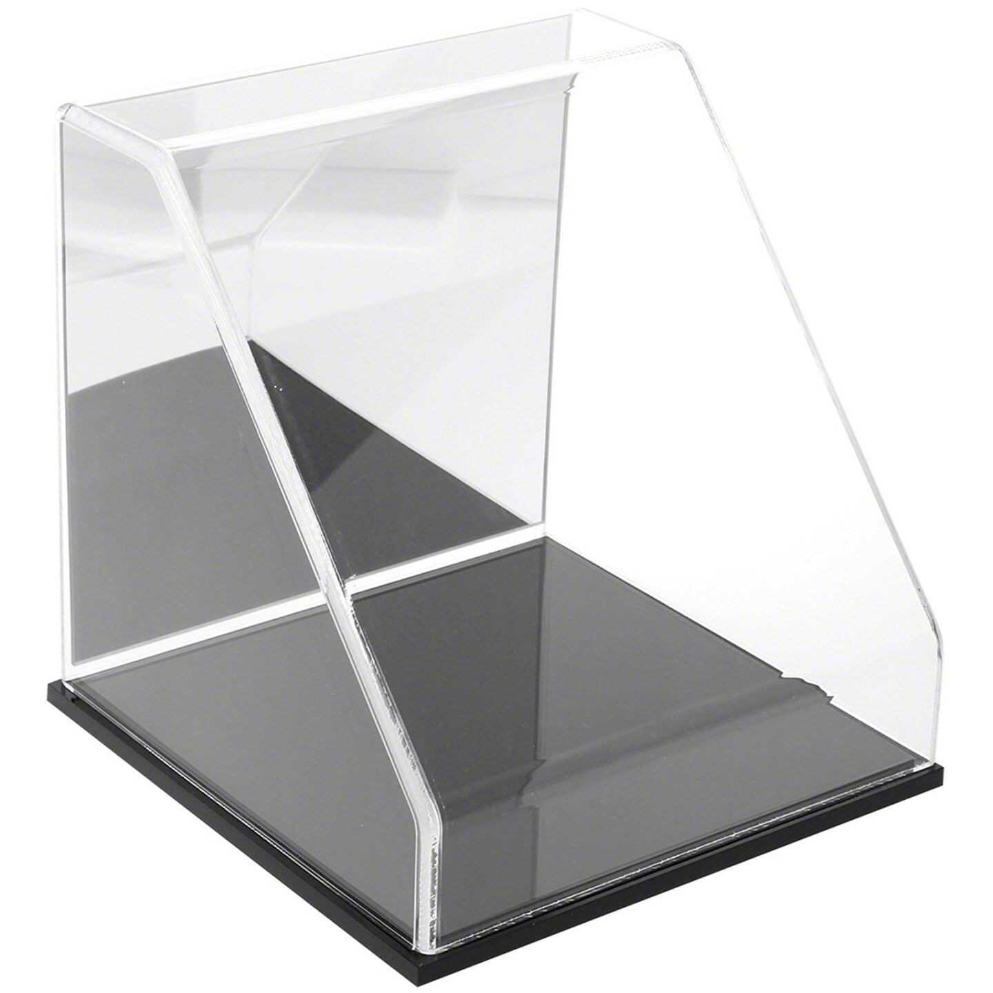 Plymor Clear Acrylic Slanted Front Display Case, 10&#x22; x 10&#x22; x 10&#x22;
