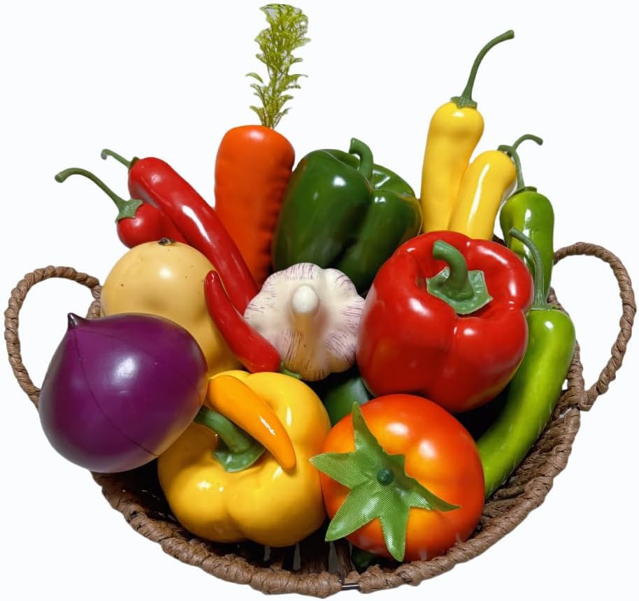 22pcs Realistic Artificial Fake Vegetables, Artificial Vegetables for Decoration