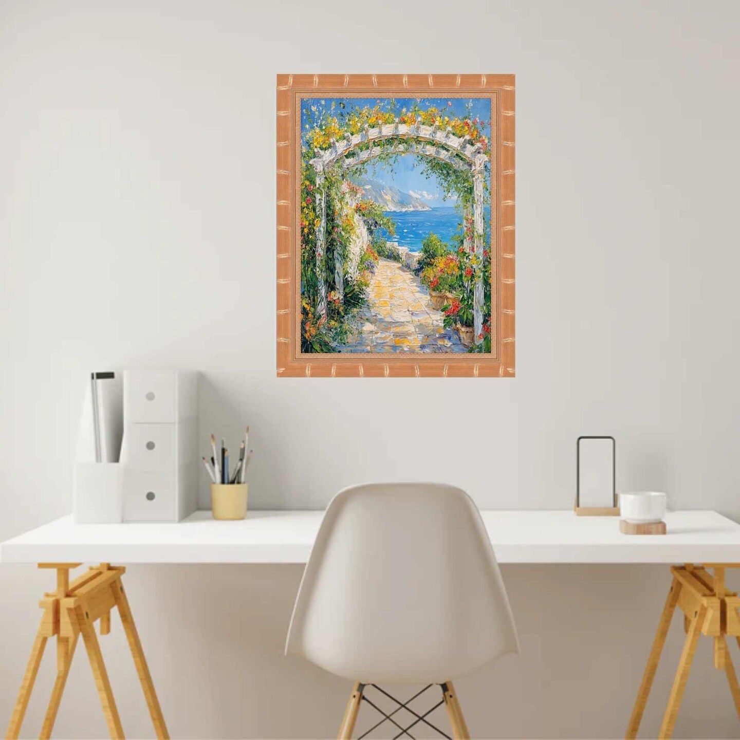 Boho Gold Bamboo Wood Picture Frame 13x19 frame
