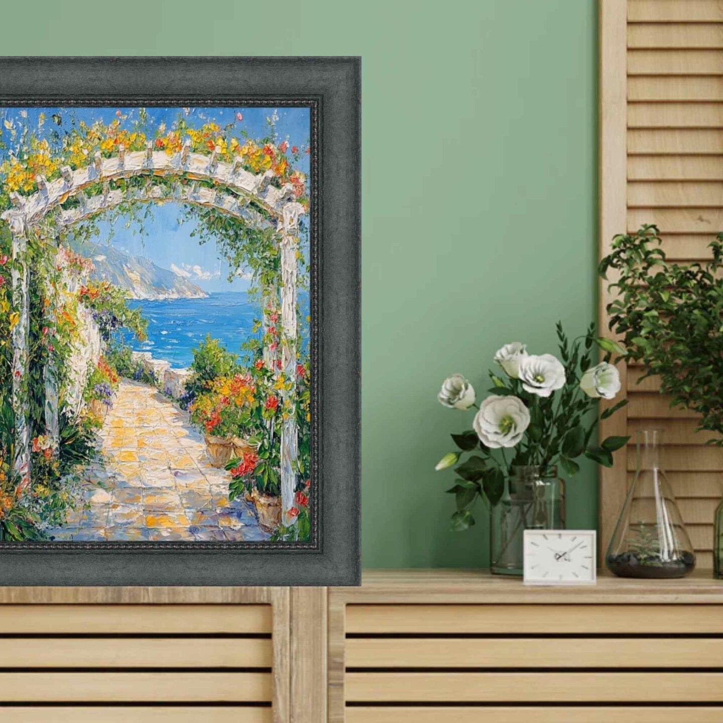 Gothic Wooden Black Scoop Bead Picture Frame 16x20 frame