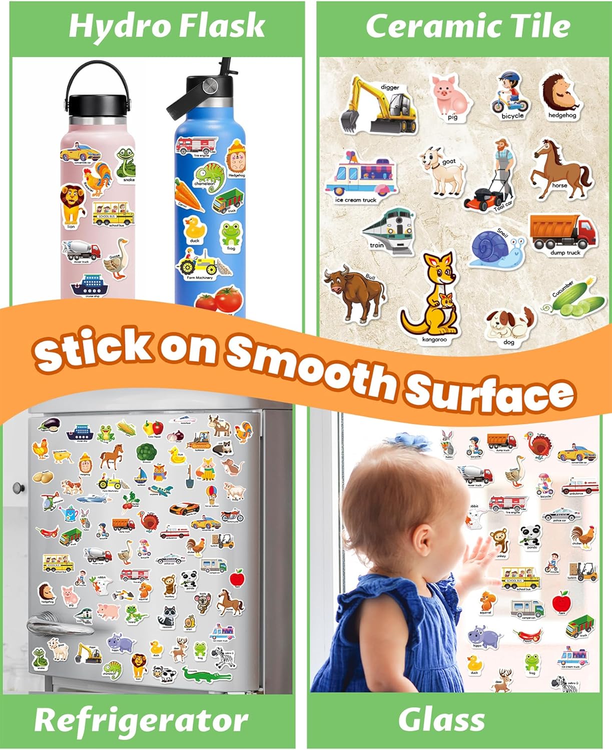 Reusable Sticker Book for Toddlers 2-4 Years, Stickers for Kids