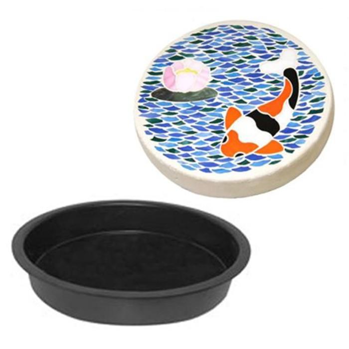 12"RD. Mosaic Form Stepping Stone Mold for Garden Walkways, Patios & More