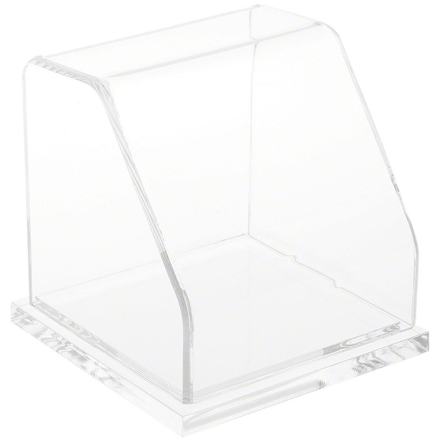 Plymor Clear Acrylic Slanted Front Display Case, 4" x 4" x 4"