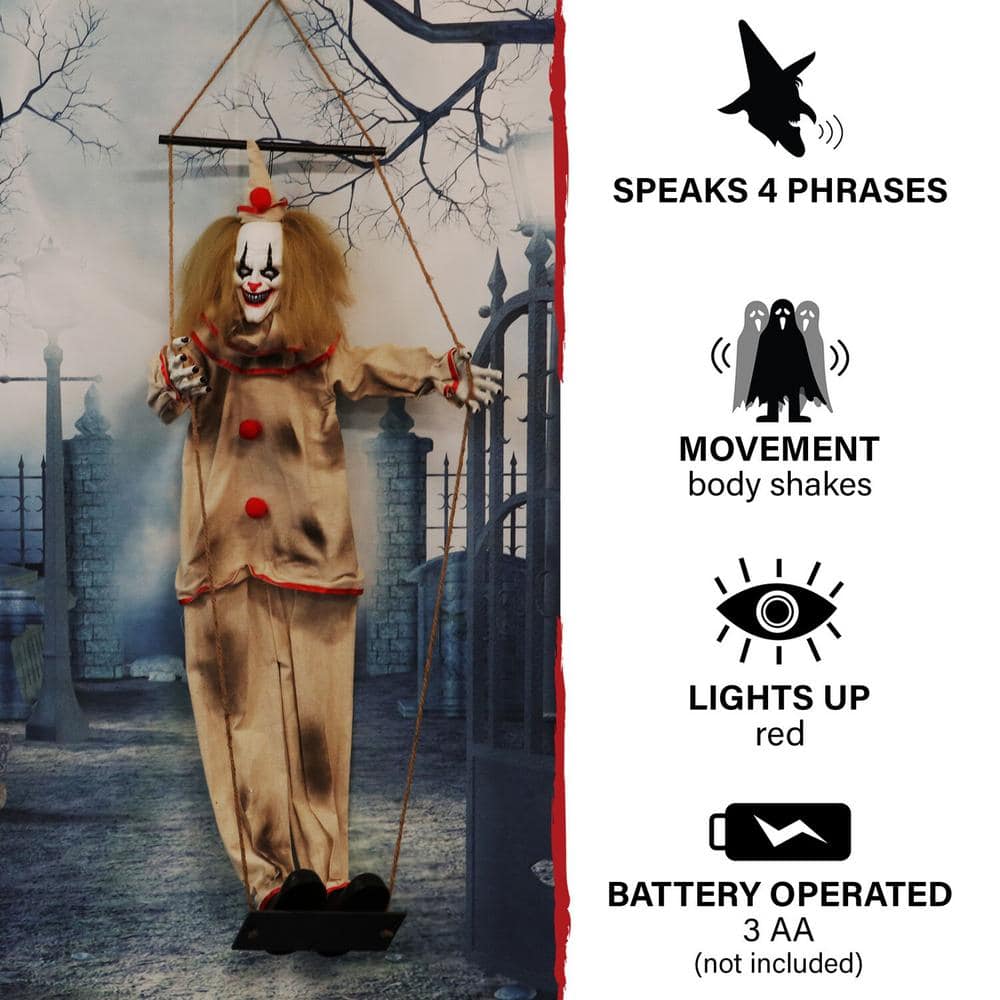 55 Inch Smalls Animated Swinging Clown For Halloween