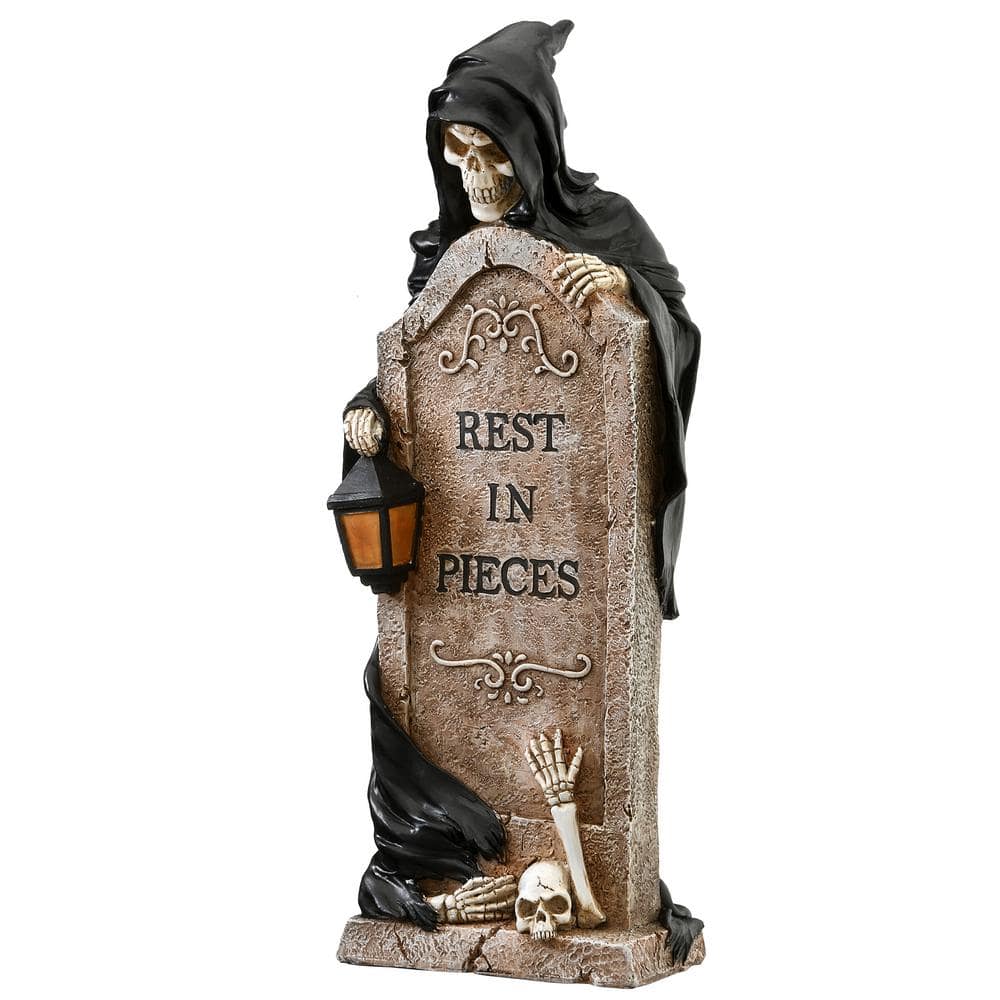 16 Inch Grim Reaper Skeleton and Tombstone for Halloween