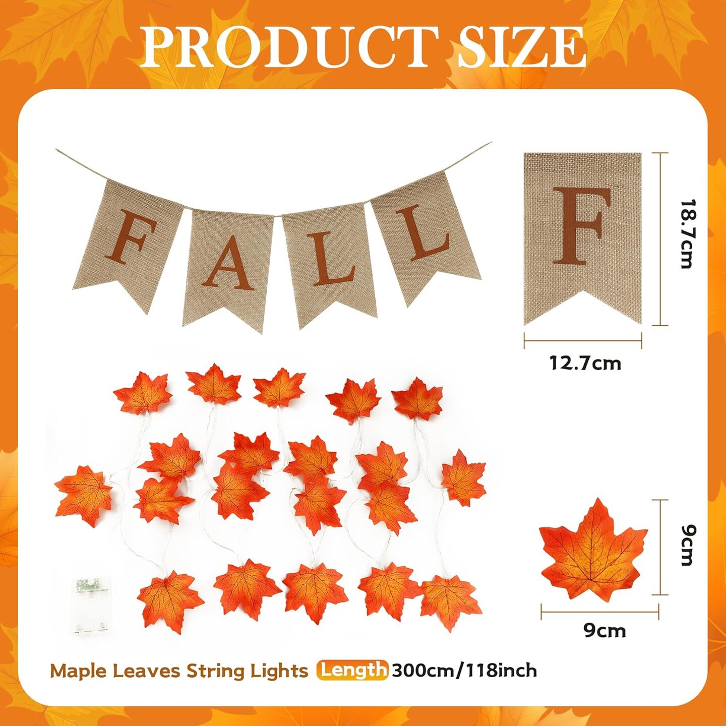 2Pack Fall Decorations for Home Fall Room Door Porch Decor Autumn Halloween Thanksgiving Decortions for Mantle Kitchen Office Indoor Outdoor
