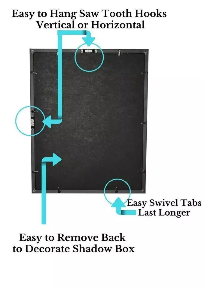 (2-Pack) 12x15" Display Shadow Box Frame with Linen Background and 8 Stick Pins