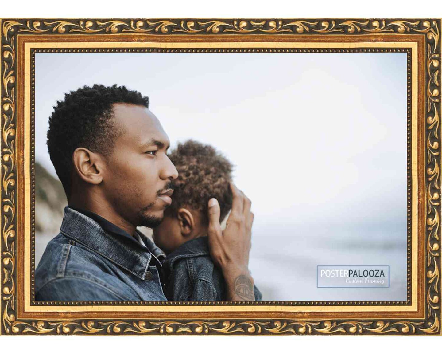 11x8.5 Solid Wood Antique Picture Frame with UV-Resistant Acrylic & Acid-Free Backing, Available in 4 Finishes: Bronze, Gold, Silver, and Gold with Black