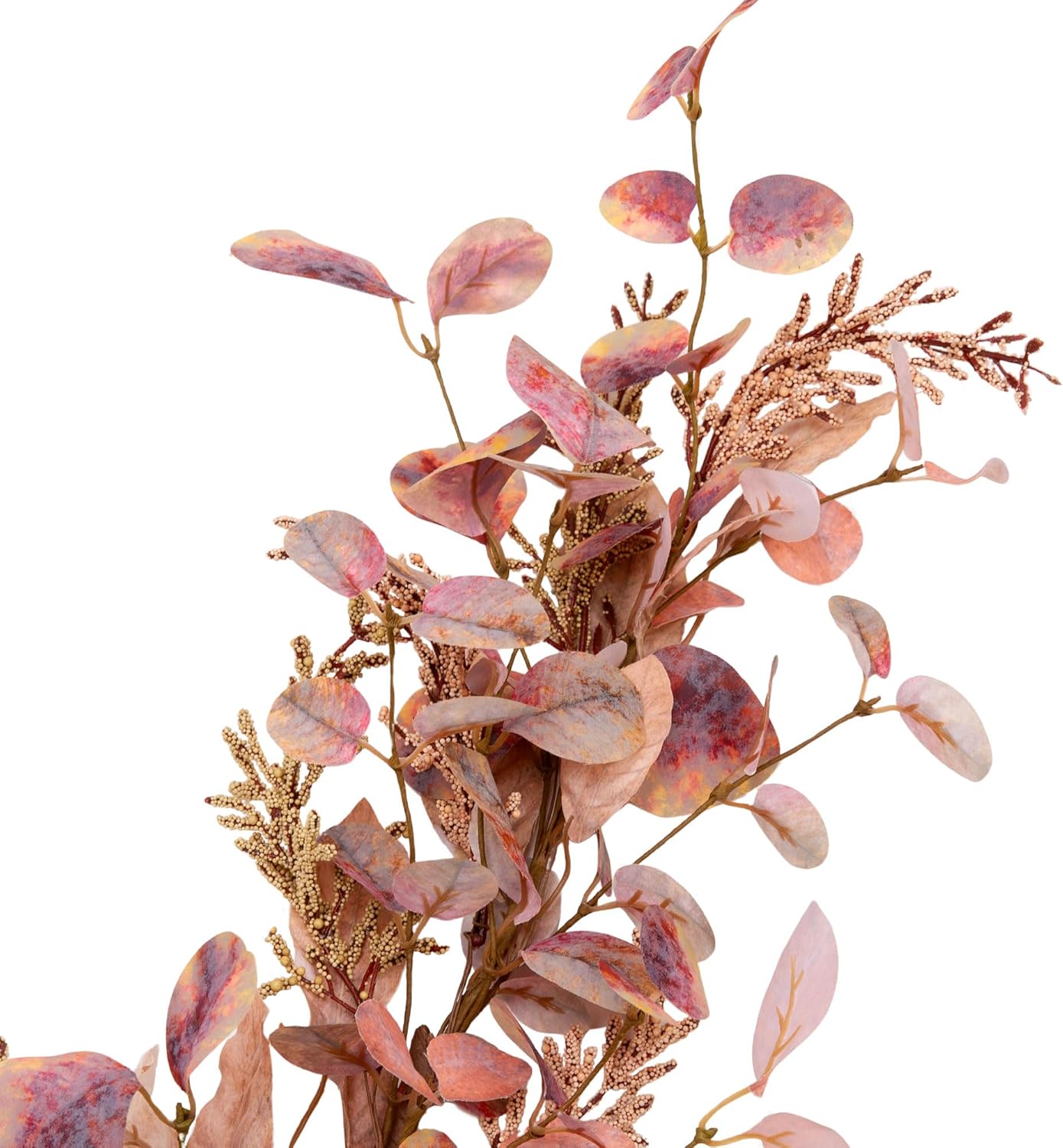 Foliage Garland Eucalyptus Leaves Garland Fall Decorations with Autumn Grain for Home Harvest Indoor Outdoor Decor