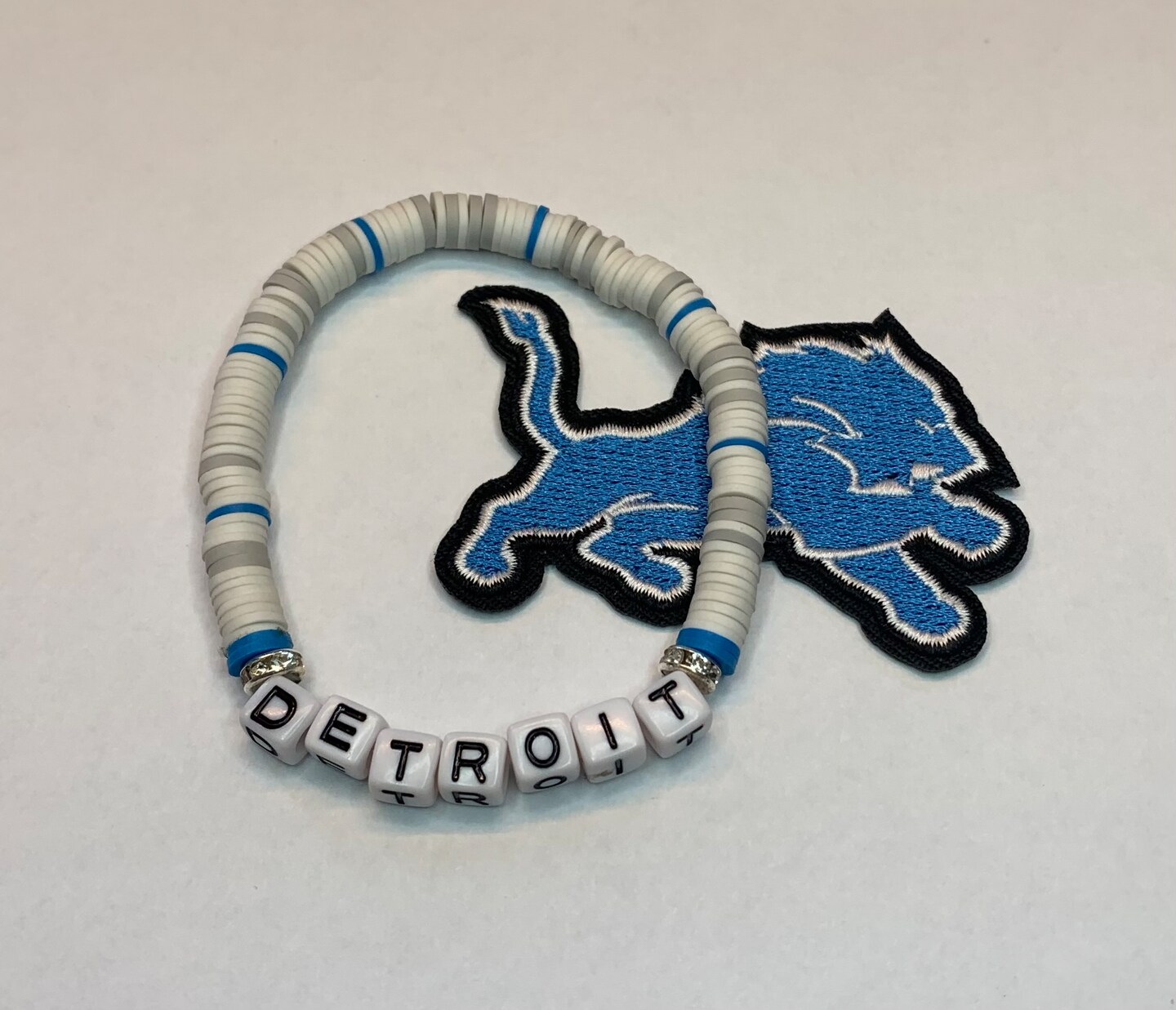 Detroit Lions Inspired Bracelet Set with Rhinestone Beads, Football, NFL, Ford Field product 3