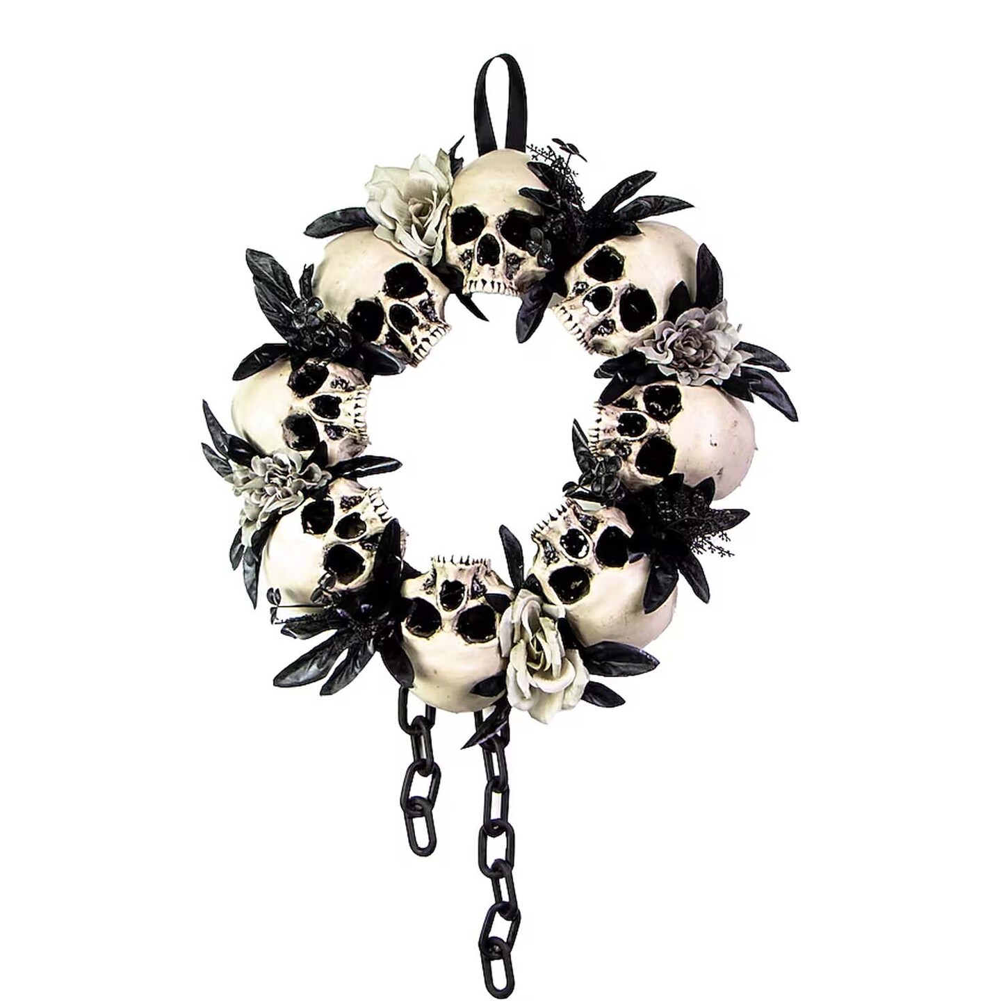 Halloween Haunted Hill Farm 15.7-in Multiple Colors/Finishes Skull Artificial Wreath