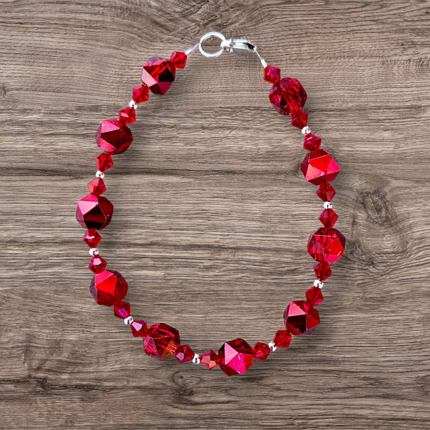 Outlet Sterling Silver Red Crystal Necklace