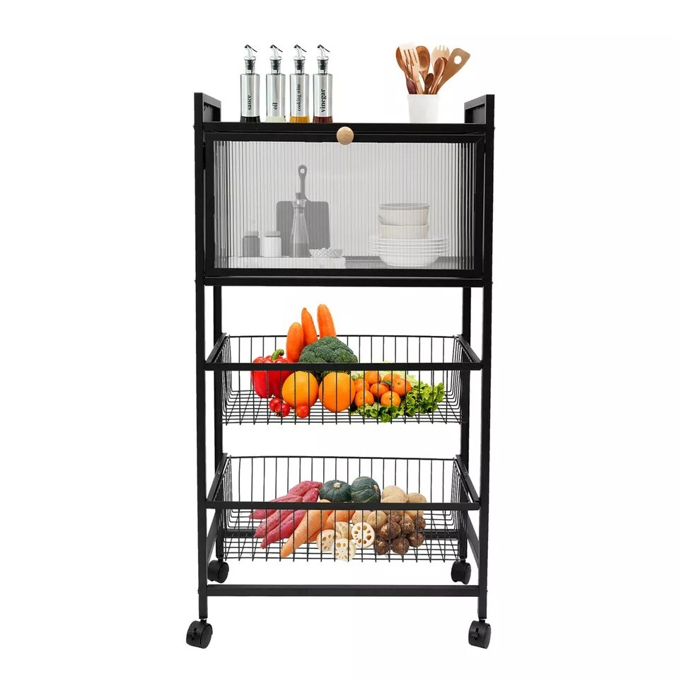 4 Tiers Kitchen Bakers Rack Coffee Bar Station Utility Storage Shelf Organizer