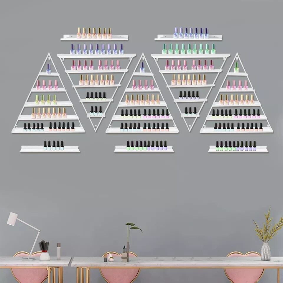 10Pcs Wall mounted Nail Polish Triangular Nail Polish Racks 5-tier Display Racks