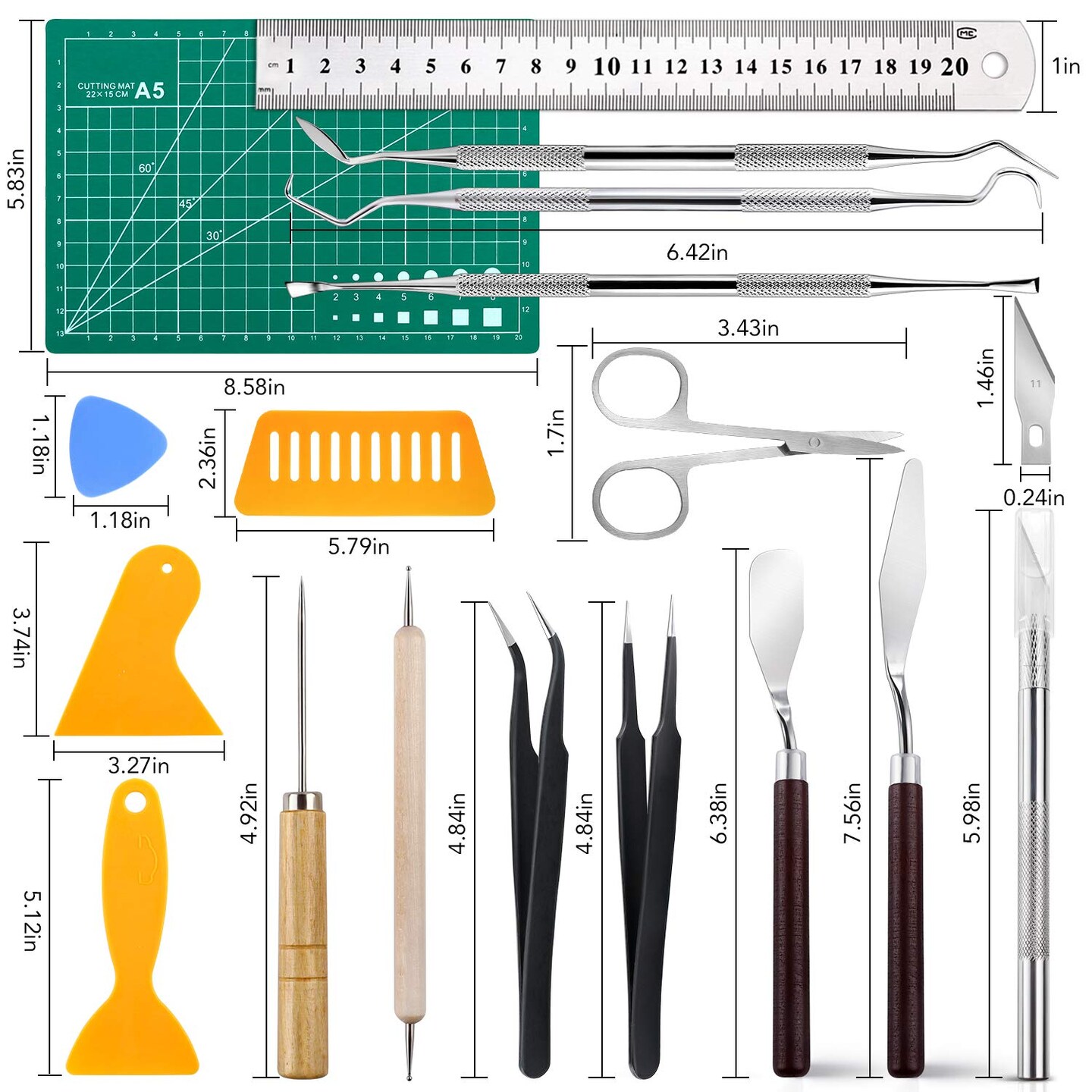 28 Pieces Precision Craft Tools Set Vinyl Weeding Tools Kit for Weeding Vinyl, DIY Art Work Cutting, Hobby, Scrapbook