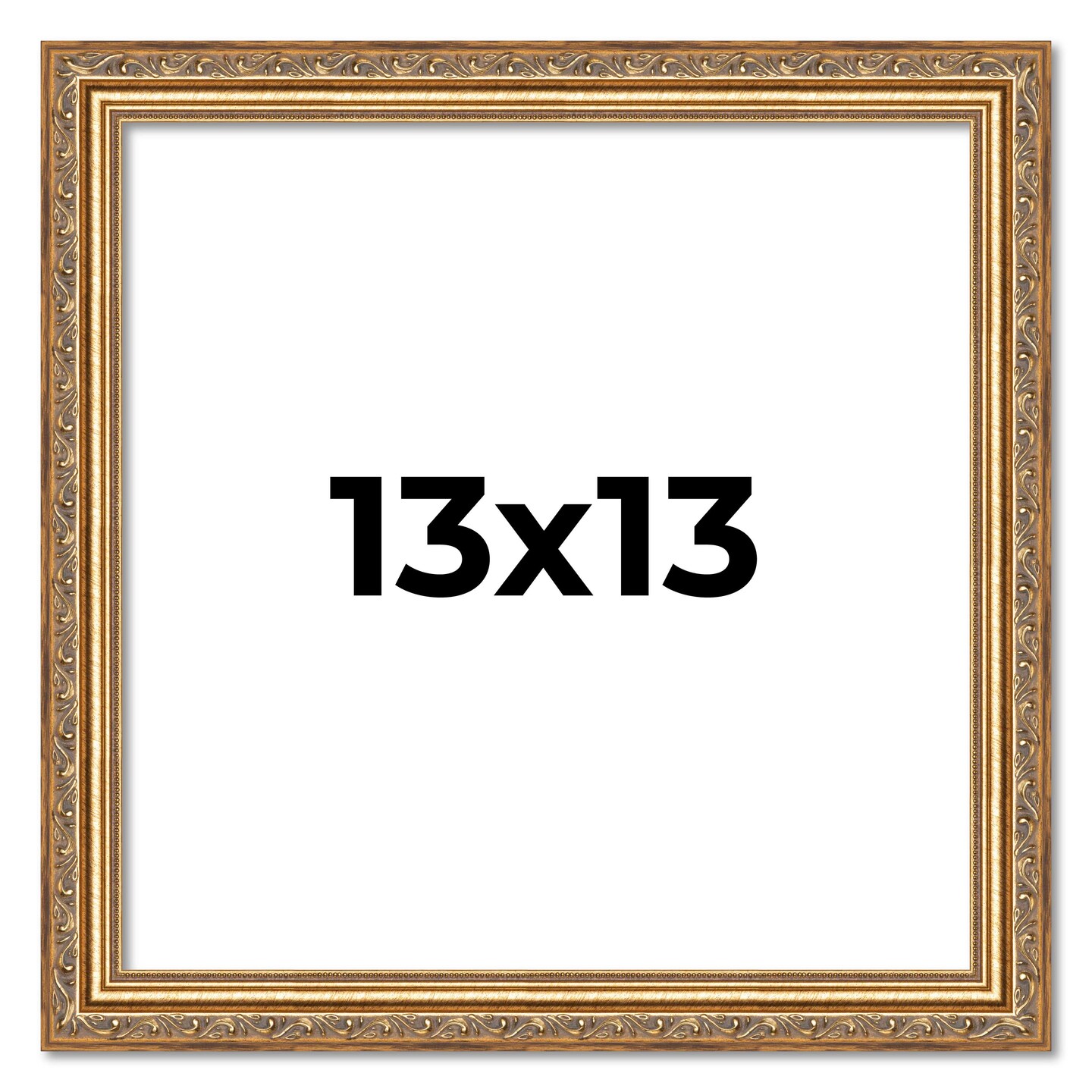13x13 Museum-Quality Picture Frame with UV-Resistant Acrylic & Acid-Free Backing, Available in 4 Finishes - Gold, Silver, Bronze, and Black