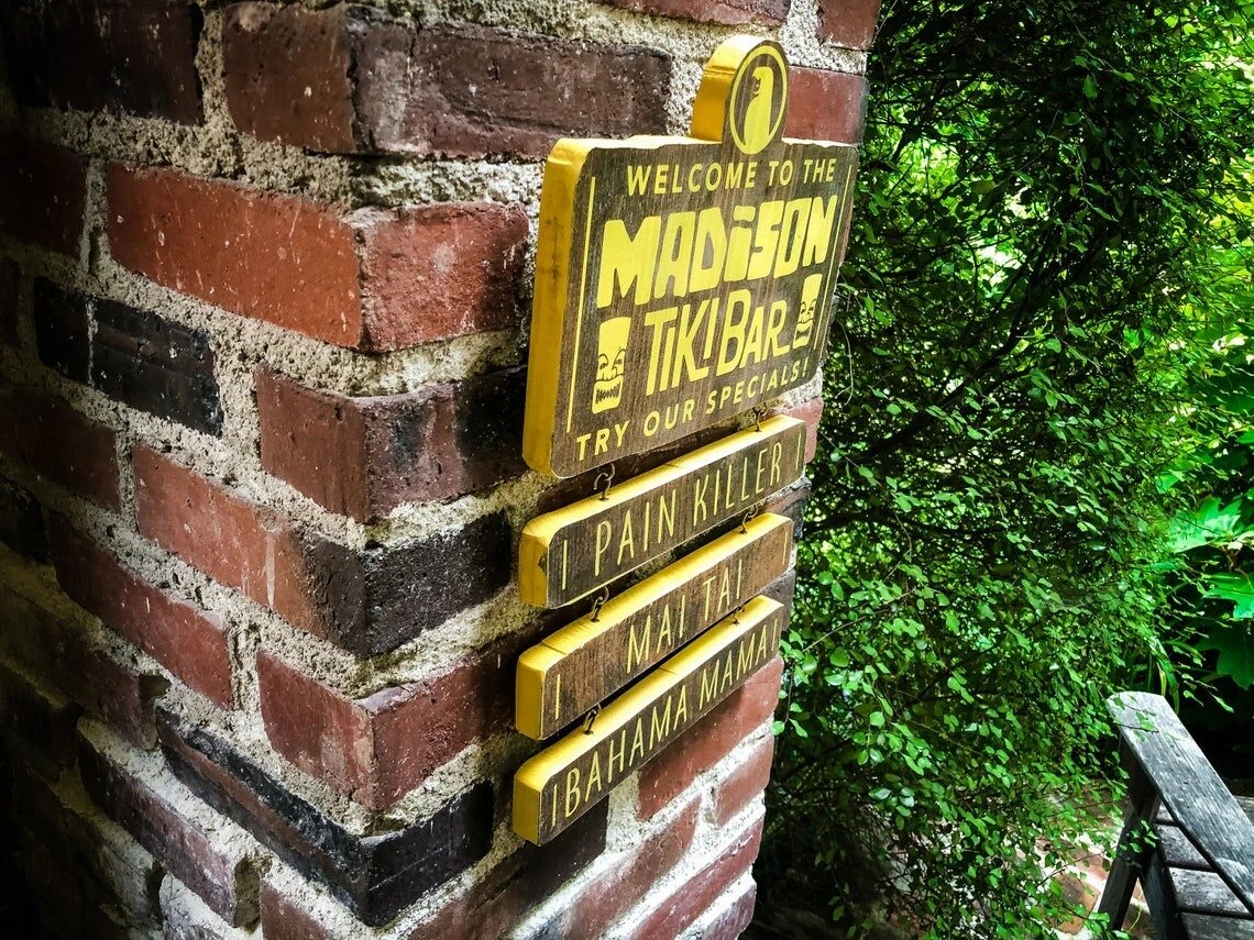 Custom Tiki Bar Menu, Solid Wood and Paint product 5
