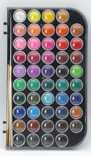 48 Colors Watercolor Paint Set  with 3 Paint Brushes, Water Color Paints Sets, Washable Water Colors