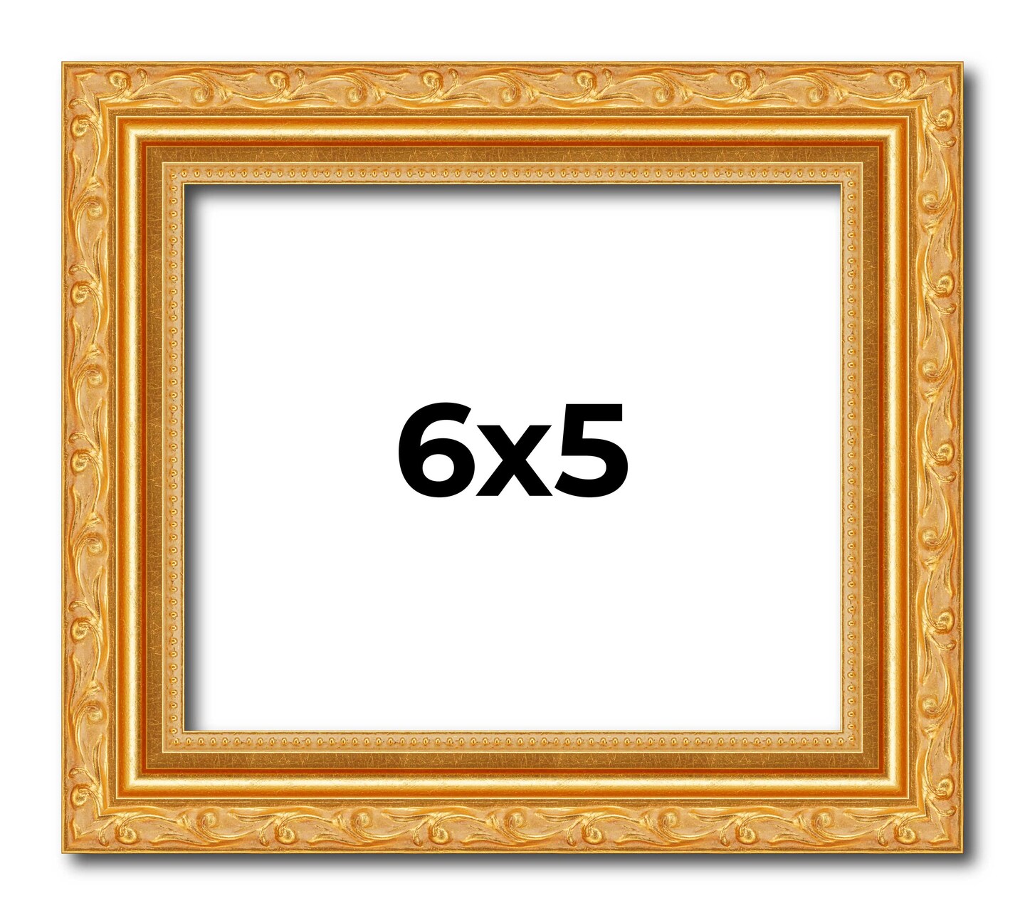 6x5 Solid Wood Antique Picture Frame with UV-Resistant Acrylic & Acid-Free Backing, Available in 4 Finishes: Bronze, Gold, Silver, and Gold with Black
