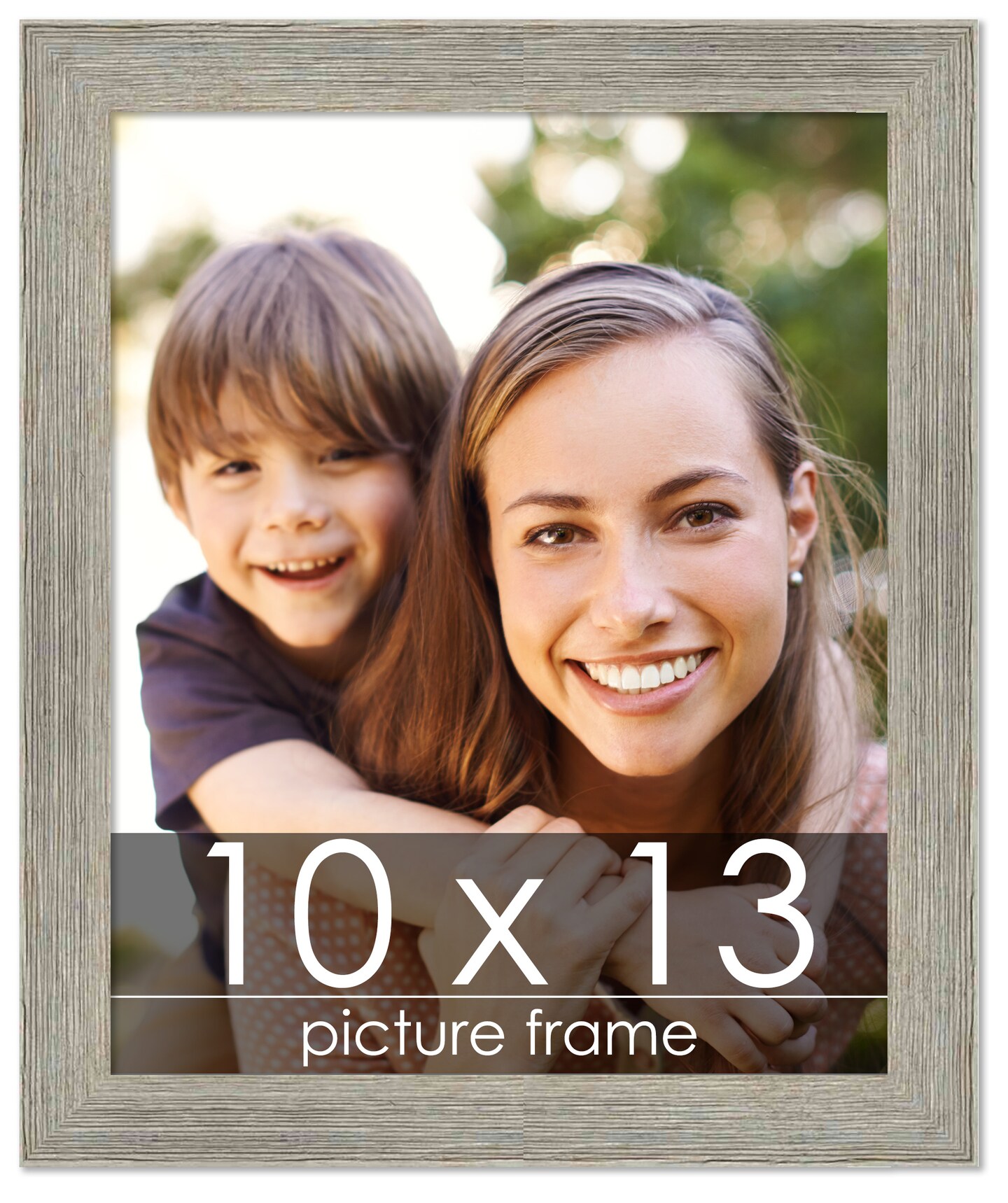 10x13 Wide Barnwood Picture Frame with UV-Resistant Acrylic &#x26; Acid Free Backing, Available in 6 Paint Finishes - Grey, Brown, White, and Black