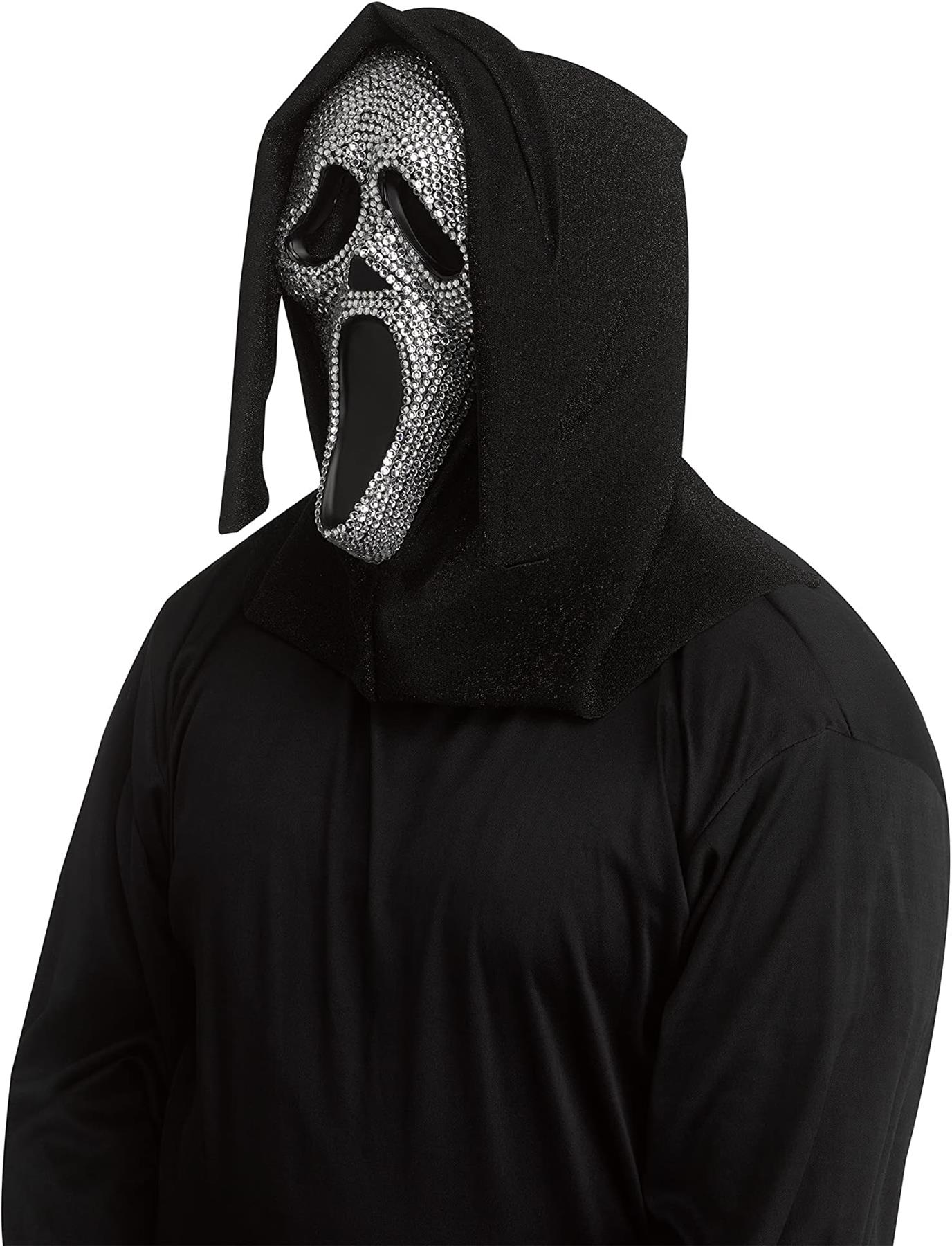 Fun World Officially Licensed Ghost Face Crystal Bling Mask Costume Accessory, Silver