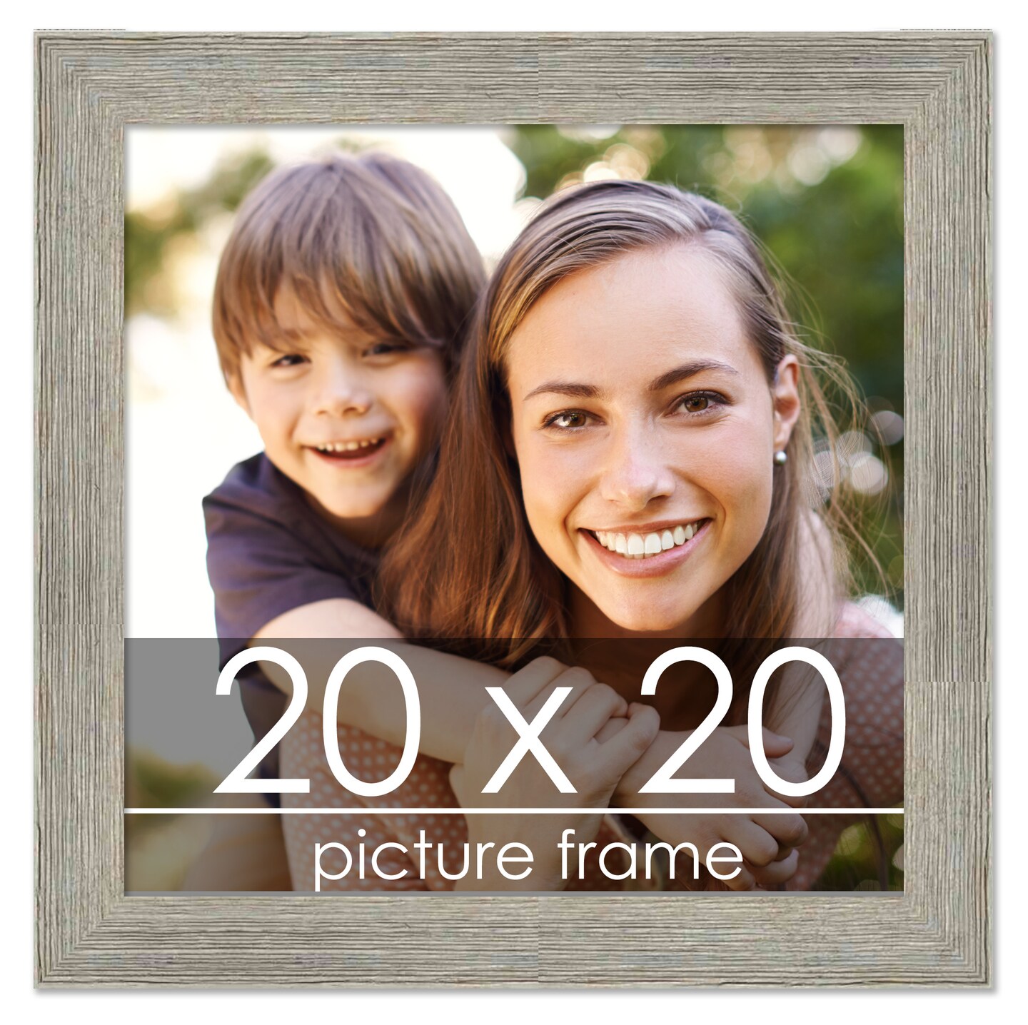 20x20 Wide Barnwood Picture Frame with UV-Resistant Acrylic & Acid Free Backing, Available in 6 Paint Finishes - Grey, Brown, White, and Black