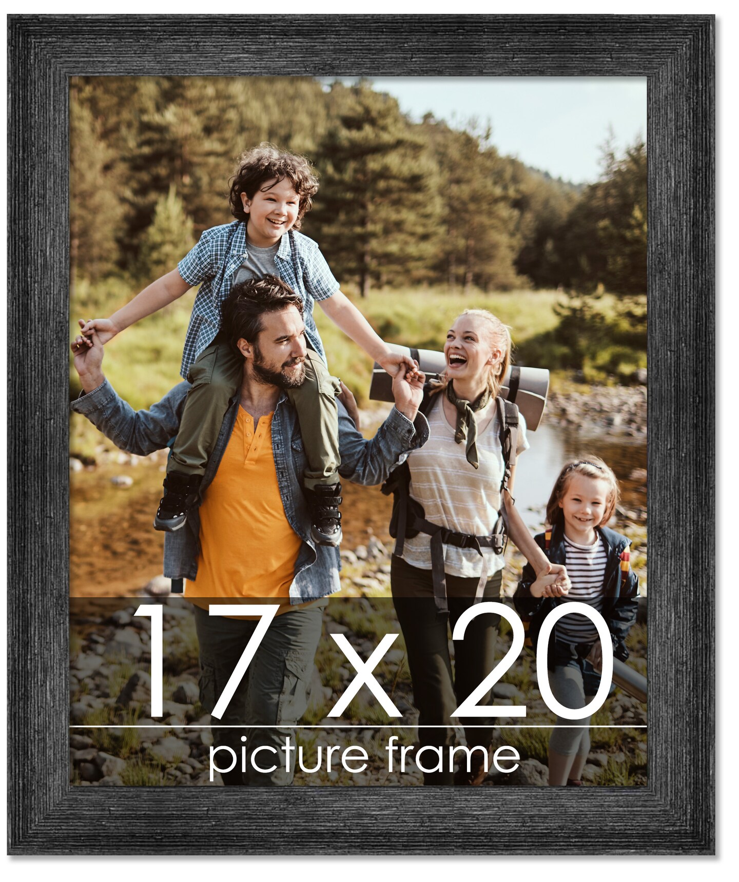 17x20 Wide Barnwood Picture Frame with UV-Resistant Acrylic & Acid Free Backing, Available in 6 Paint Finishes - Grey, Brown, White, and Black