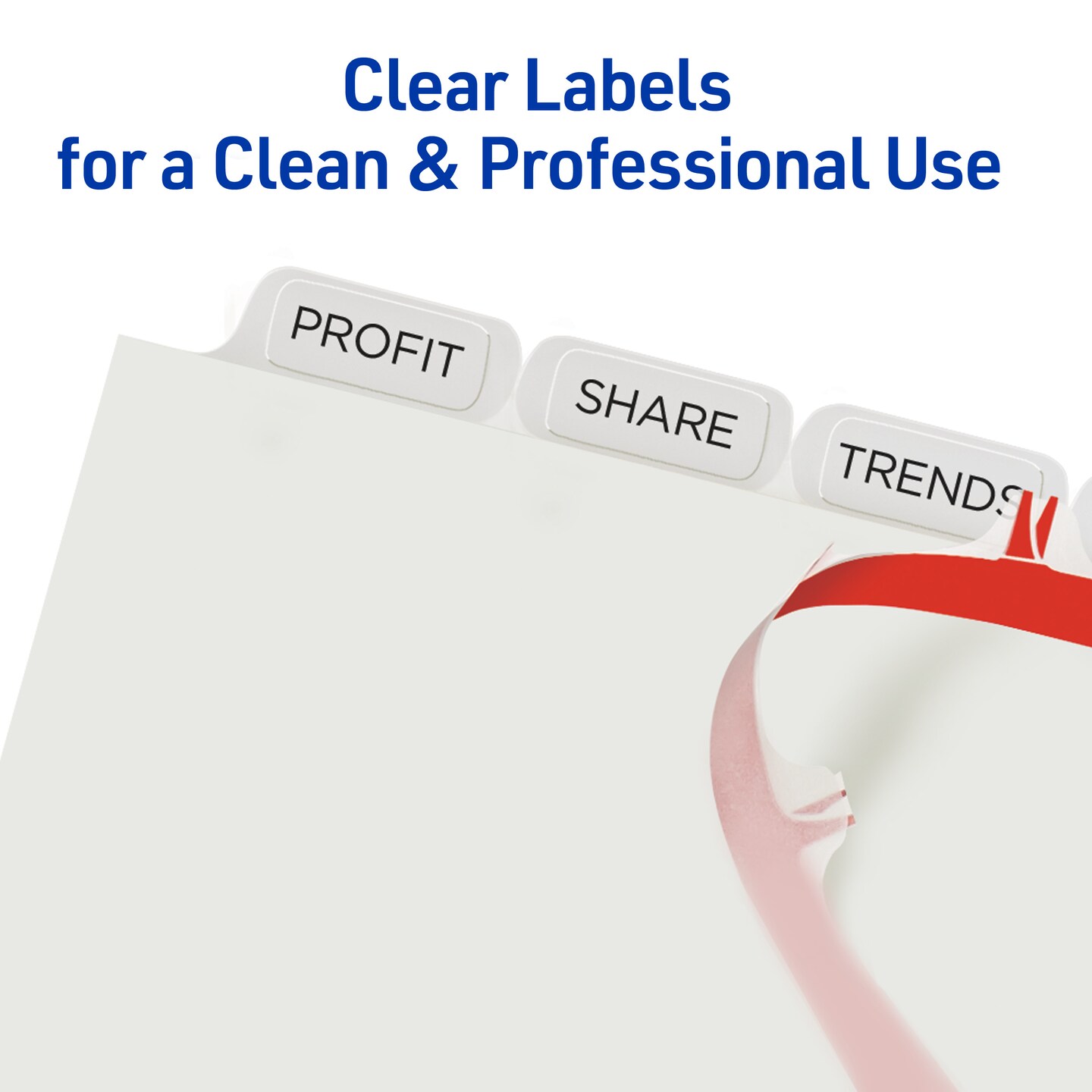 Avery 8 Tab Dividers for 3 Ring Binder, Easy Print & Apply Clear Label Strip, Index Maker Customizable White Tabs, 25 Sets (11447)